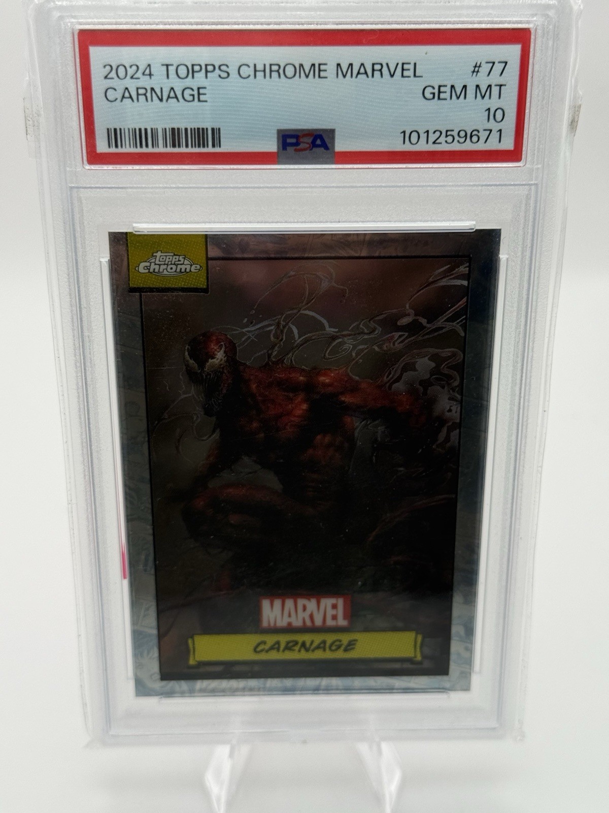 2024 Topps Chrome Marvel Carnage #77 PSA 10 GEM MINT 2024 Topps Chrome Marvel Carnage #77 PSA 10 GEM MINT