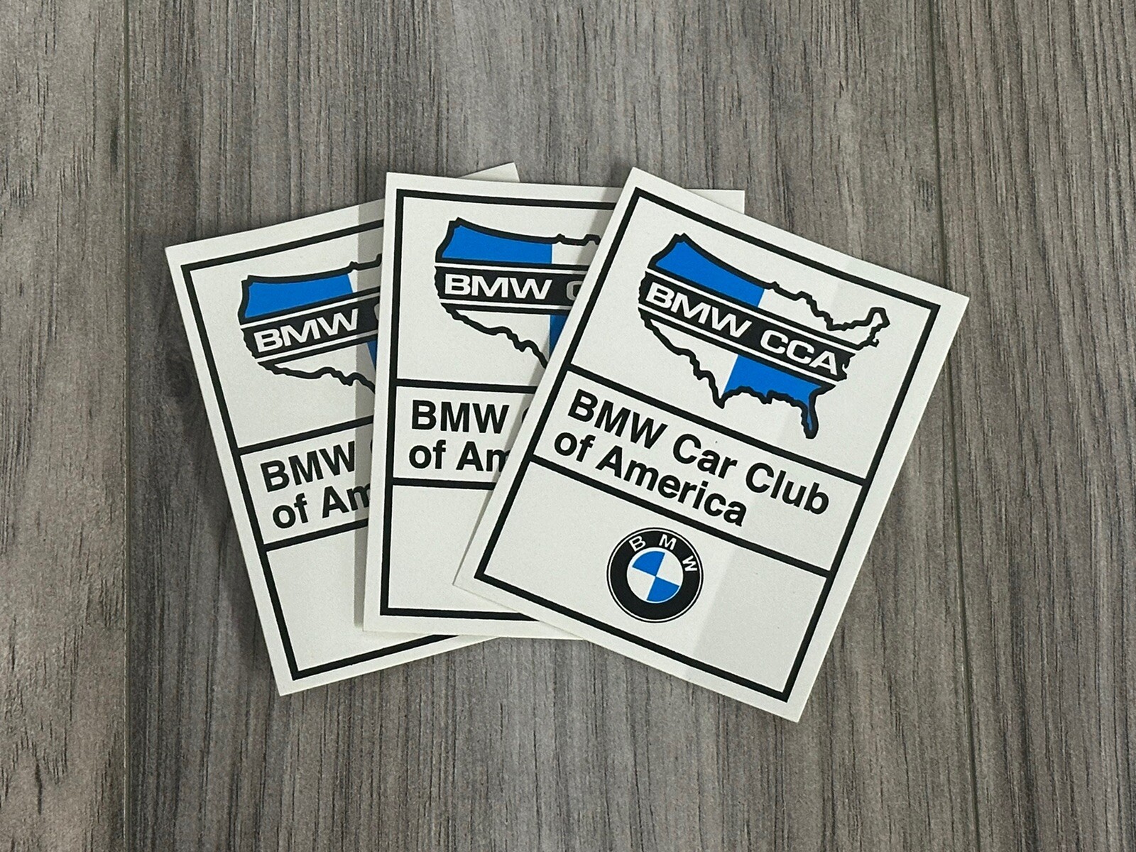 BMW CCA Car Club America Outside Window Cling Decal Sticker 3-Pack NEW BMW CCA Car Club America Outside Window Cling Decal Sticker 3-Pack NEW