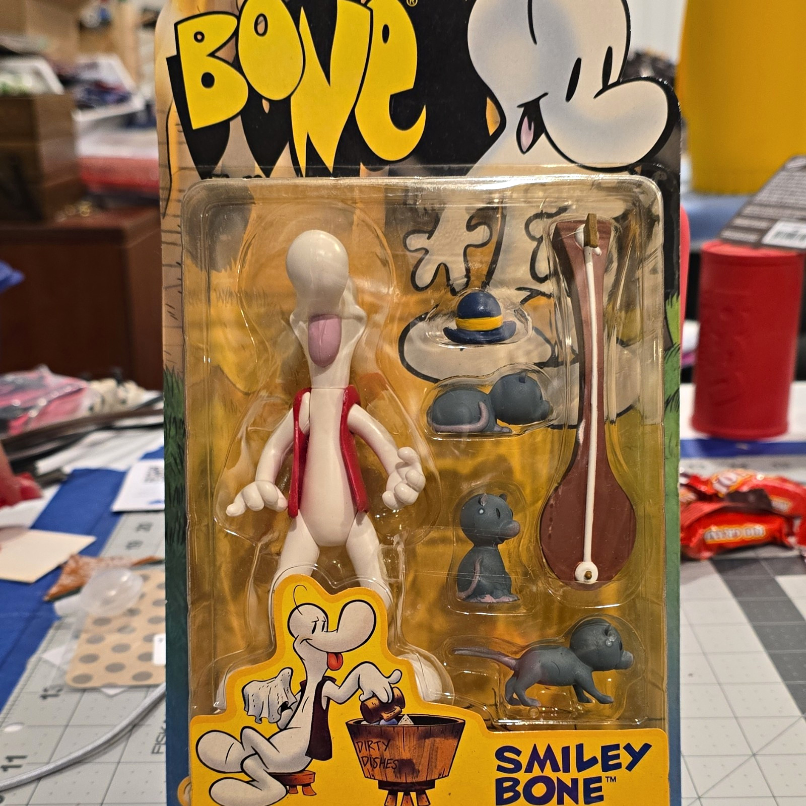 Smiley Bone Bone Figure - Plastic, Original Unopened, White/Red Smiley Bone Bone Figure - Plastic, Original Unopened, White/Red