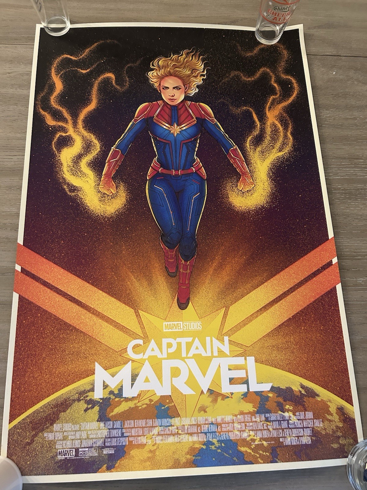 Captain Marvel Poster by Jen Bartel Mondo 24x36 Rare Production Sample