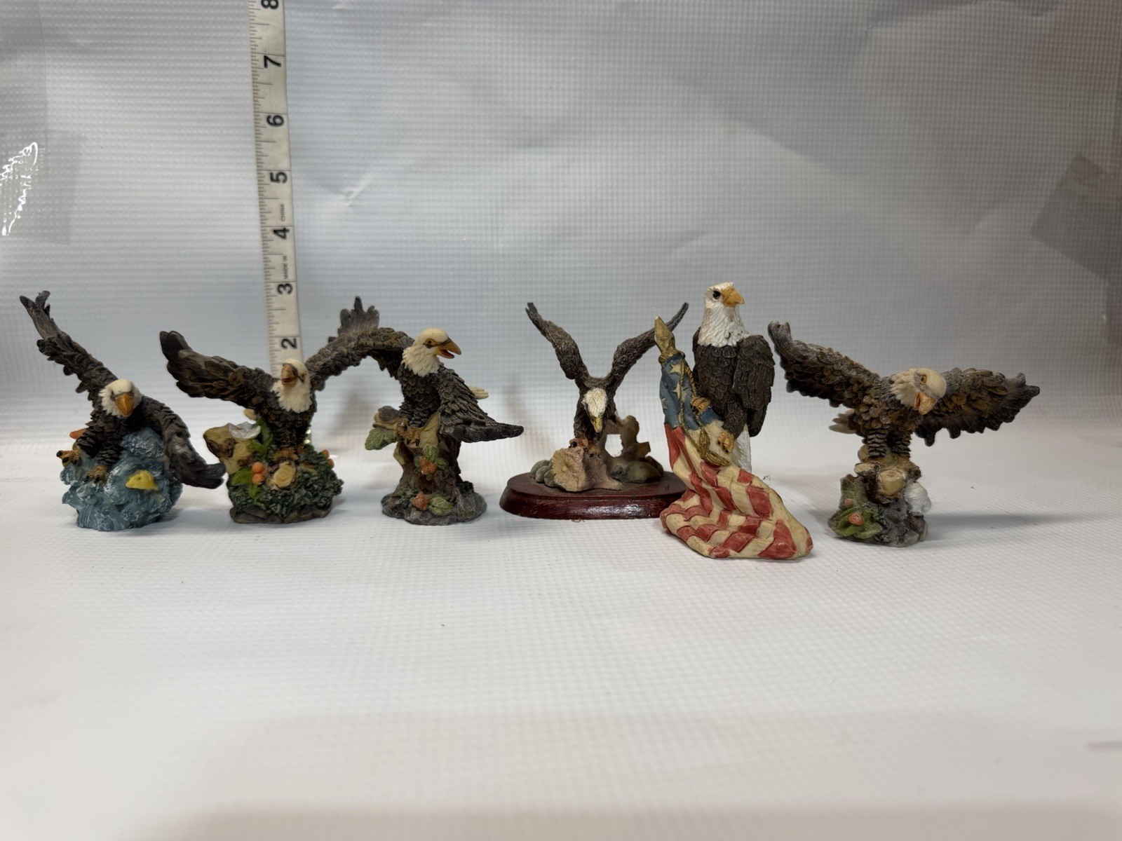 Set of Six  Miniature Eagle Decorations All Look To Be In Good Shape Vintage