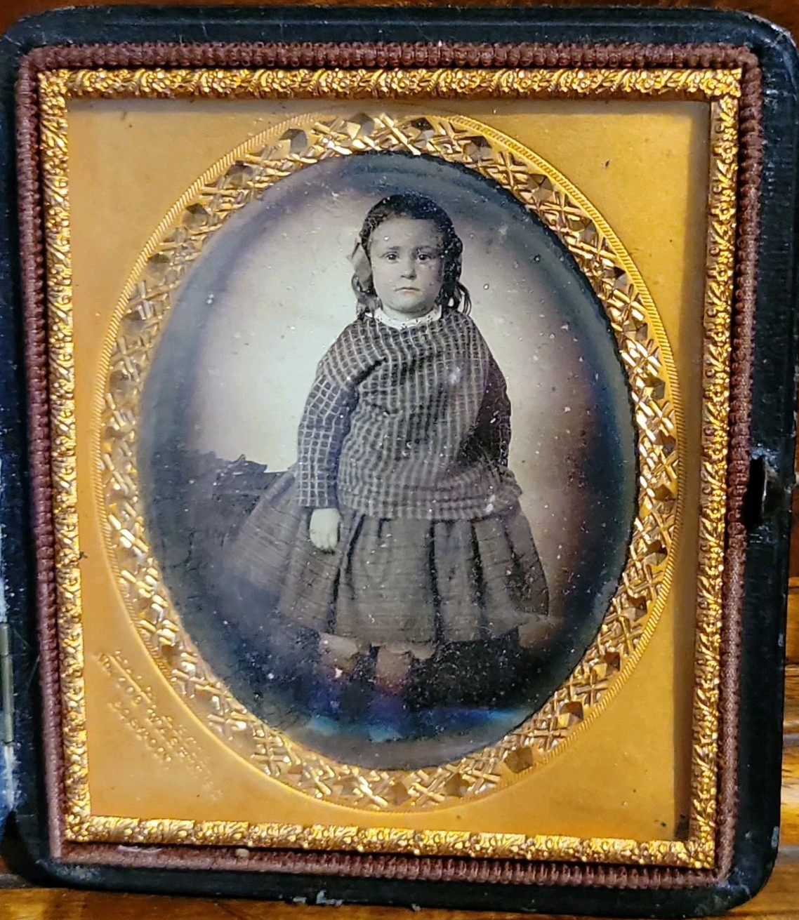 Early 1850s Luther Holman Hale Boston Daguerreotype 1/6th Plate Signed Mat MA