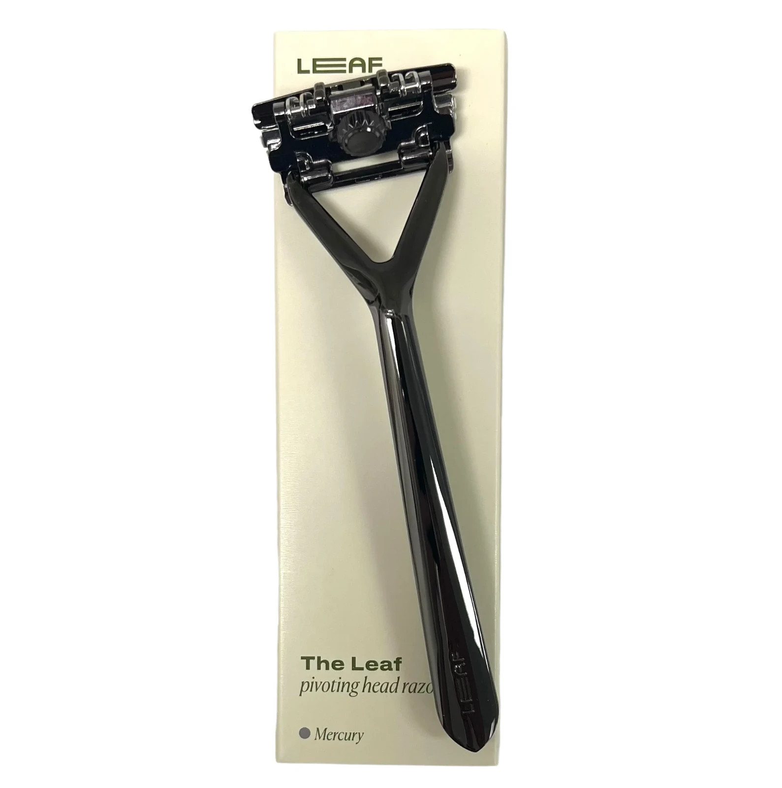 NEW NIB Original Leaf Shave Triple Blade Pivoting Safety Razor MERCURY