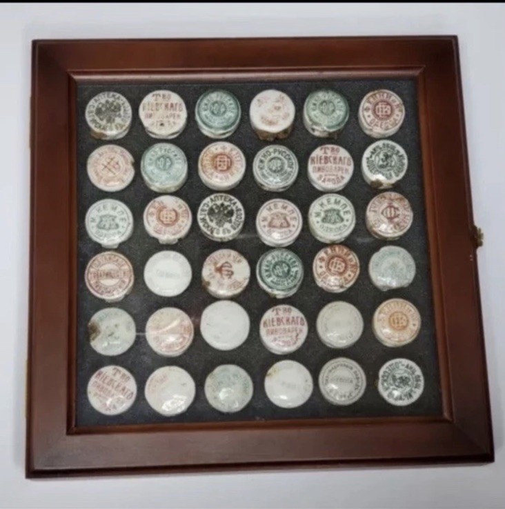 Pre-1900s Antique Beer Bottles Cap's.Collection 36 pieces.Original 100%