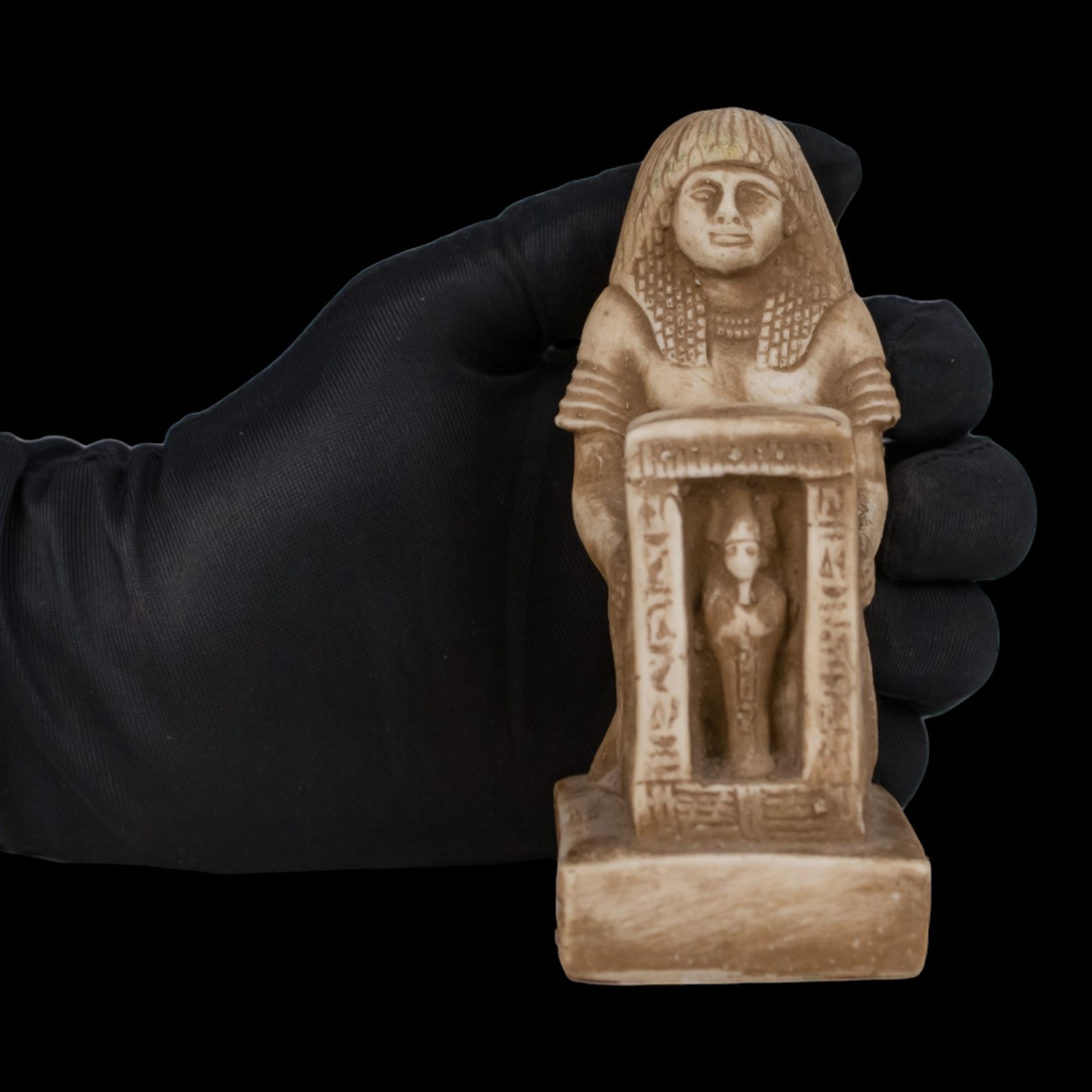 Rare Authentic Ancient Egyptian Antique Naophorous Shrine Stone Statue Figure BC Rare Authentic Ancient Egyptian Antique Naophorous Shrine Stone Statue Figure BC