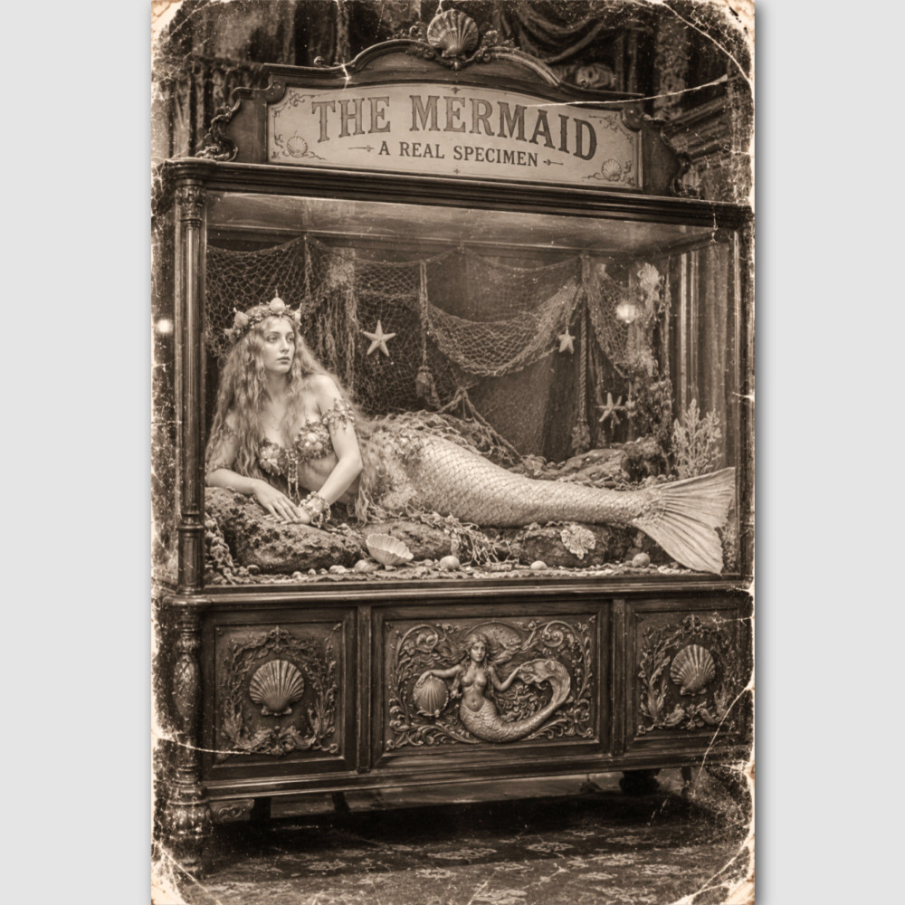 Old Photo Print Circus Mermaid Vintage Freak Oddity Preformer Odd Sideshow 324 Old Photo Print Circus Mermaid Vintage Freak Oddity Preformer Odd Sideshow 324