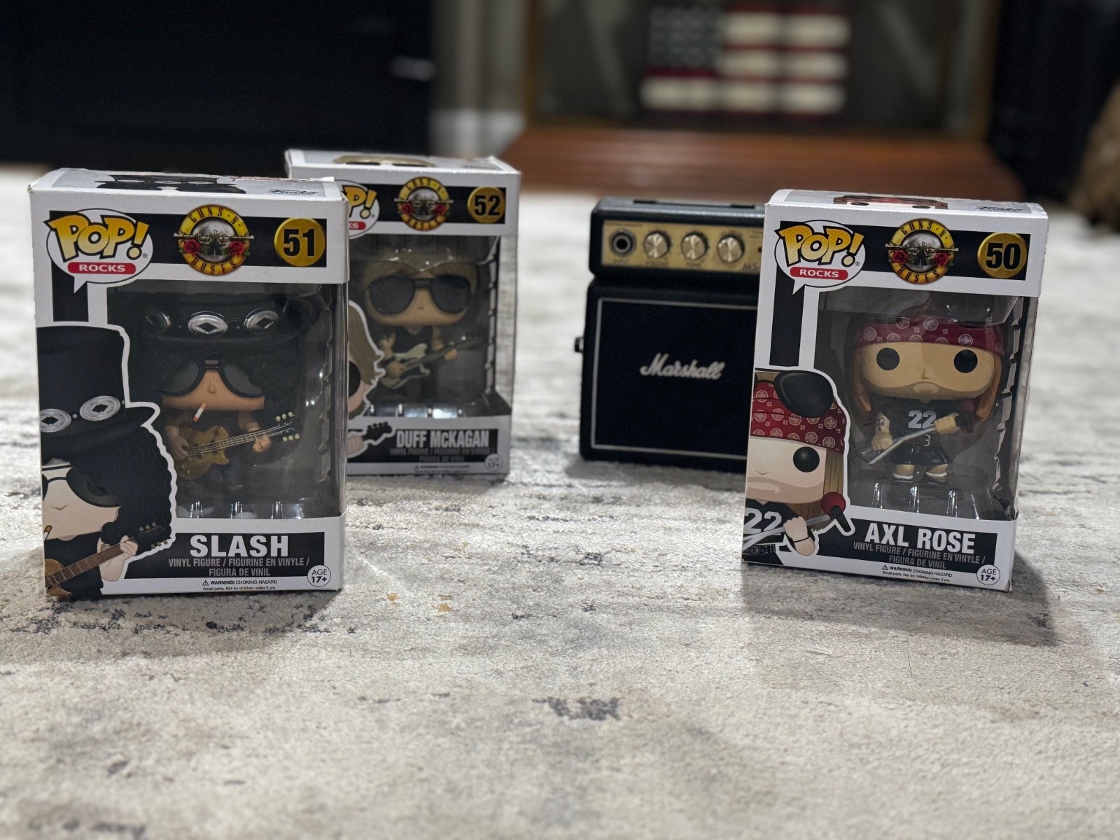 Funko Pop Guns-n-Roses Set: Axl Rose, Slash, Duff McKagan w/mini Marshall Amp Funko Pop Guns-n-Roses Set: Axl Rose, Slash, Duff McKagan w/mini Marshall Amp