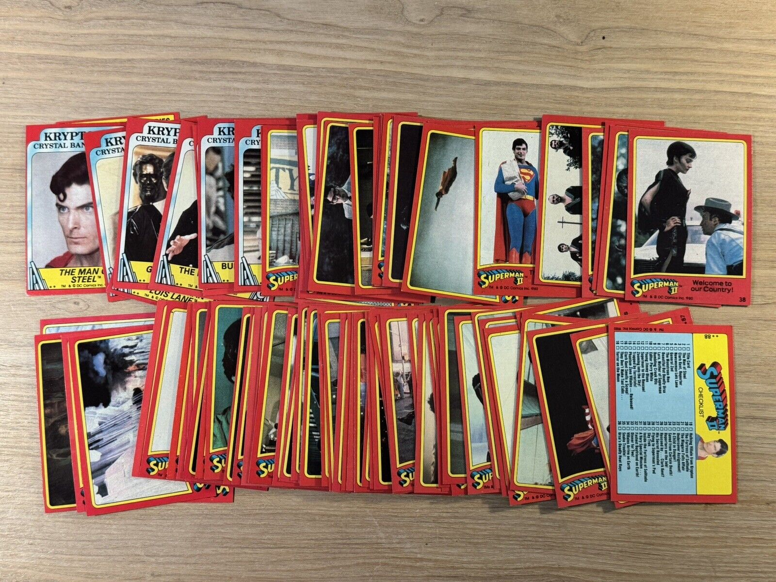 1980 TOPPS SUPERMAN II (2) TRADING CARDS Complete Set 1-88 (No Stickers)