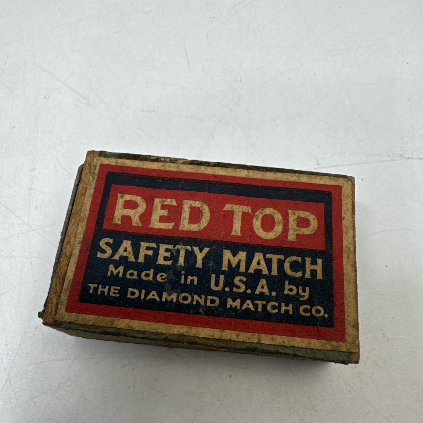 VINTAGE RED TOP SAFETY MATCH BOX VINTAGE RED TOP SAFETY MATCH BOX