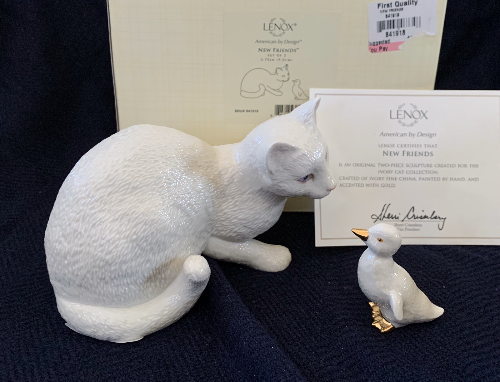 Lenox NEW FRIENDS 2-Piece Cats Kittens Figurine Sculpture New In Box COA