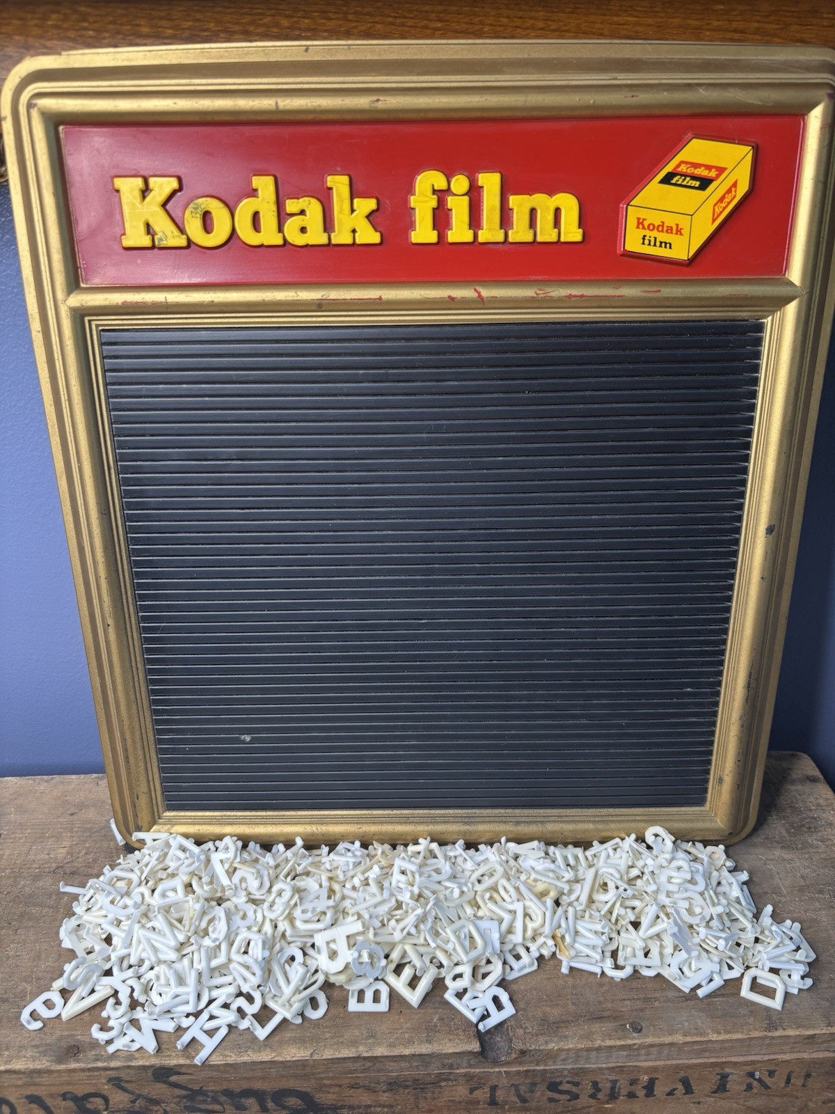 Vintage Original Kodak Film Letter Board Sign Store Display w/Letters Easel Back Vintage Original Kodak Film Letter Board Sign Store Display w/Letters Easel Back
