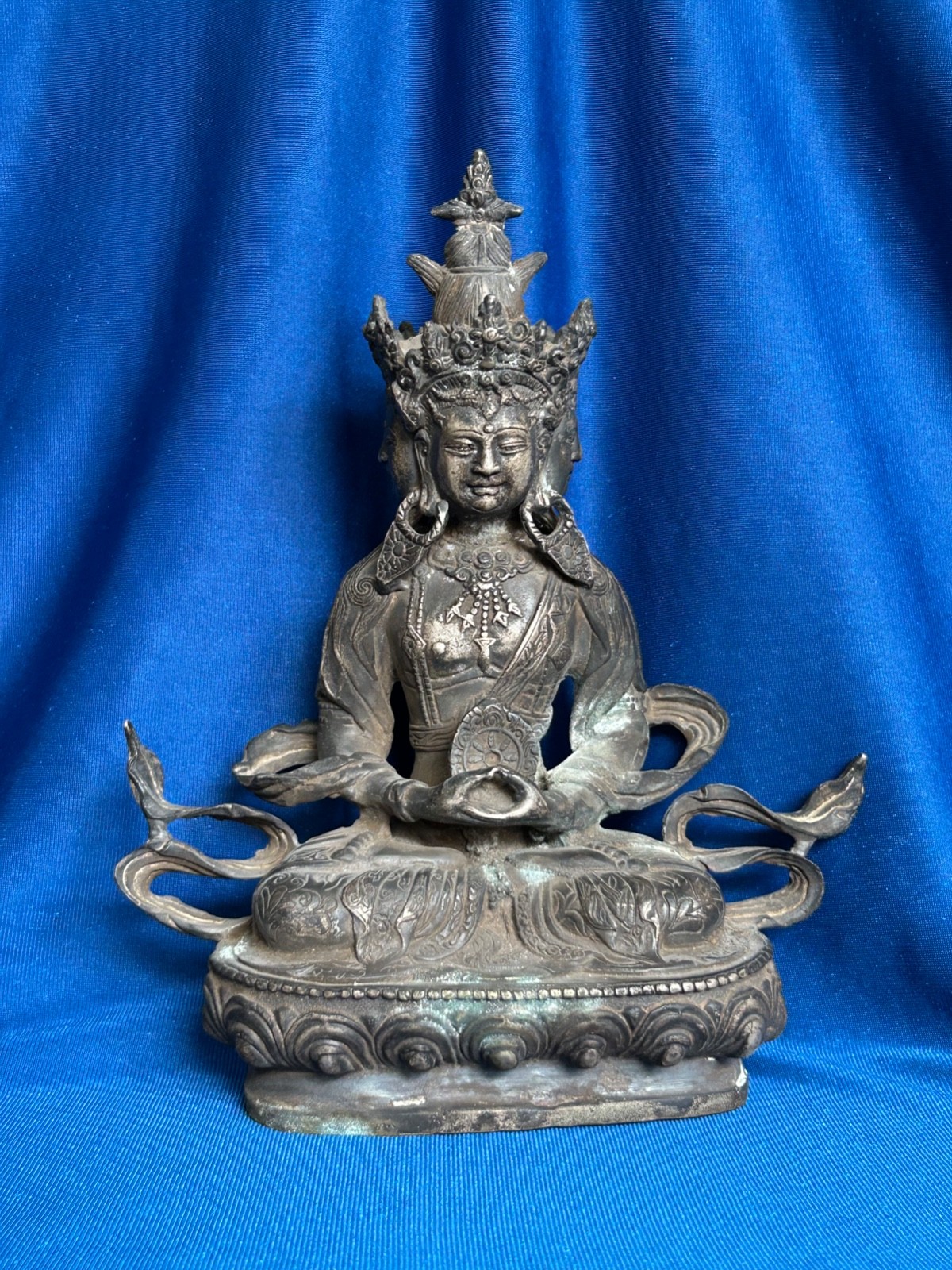 Early 1900's Tibetan Bronze Four Headed Avalokitesvara