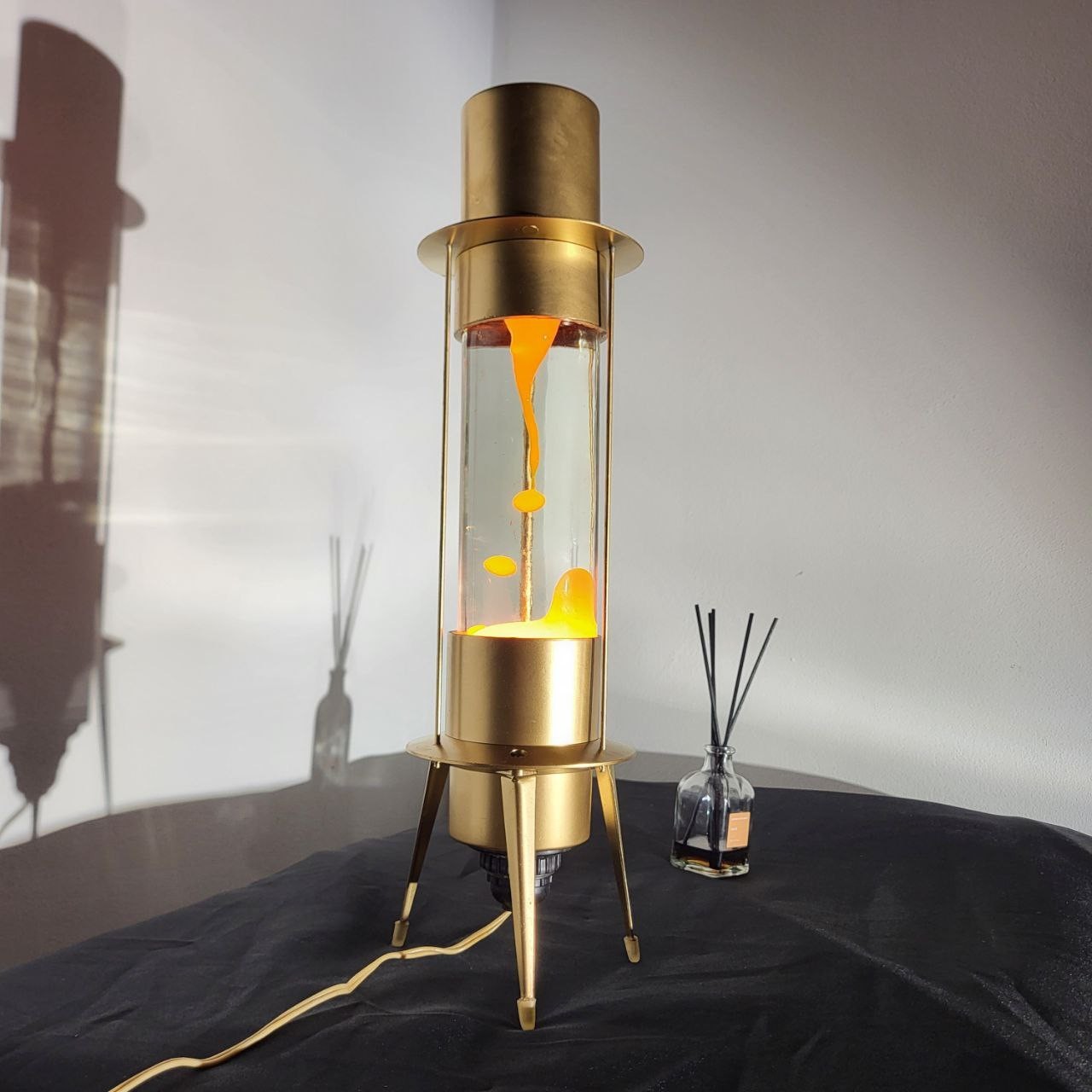1990 Large original Soviet lava lamp "Rainbow" Rainbow lamp "Rocket" Spaceship