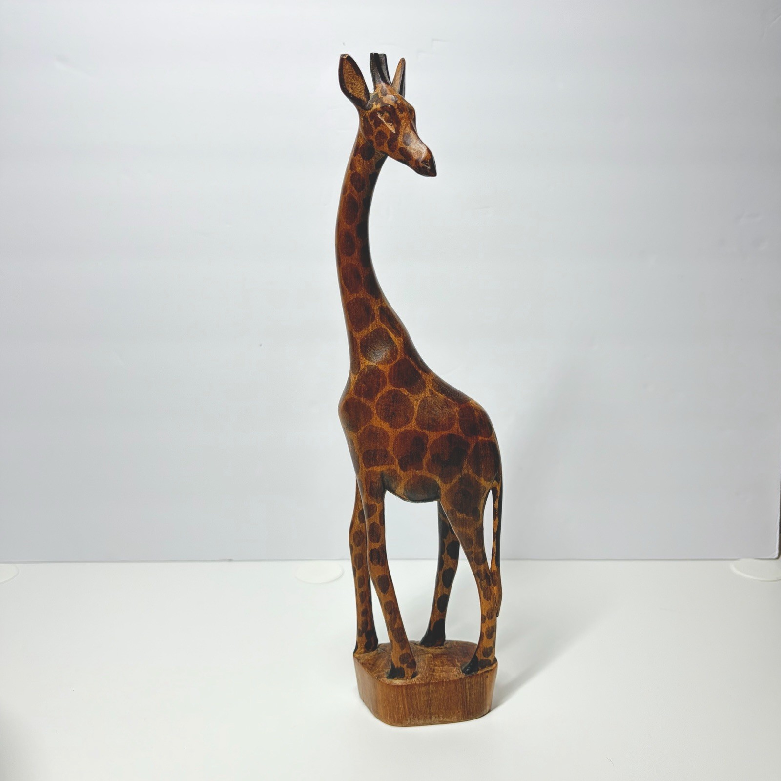 Vintage Mid Century Modern Wooden Giraffe Statue Approx 14” Retro Shelf Decor Vintage Mid Century Modern Wooden Giraffe Statue Approx 14” Retro Shelf Decor