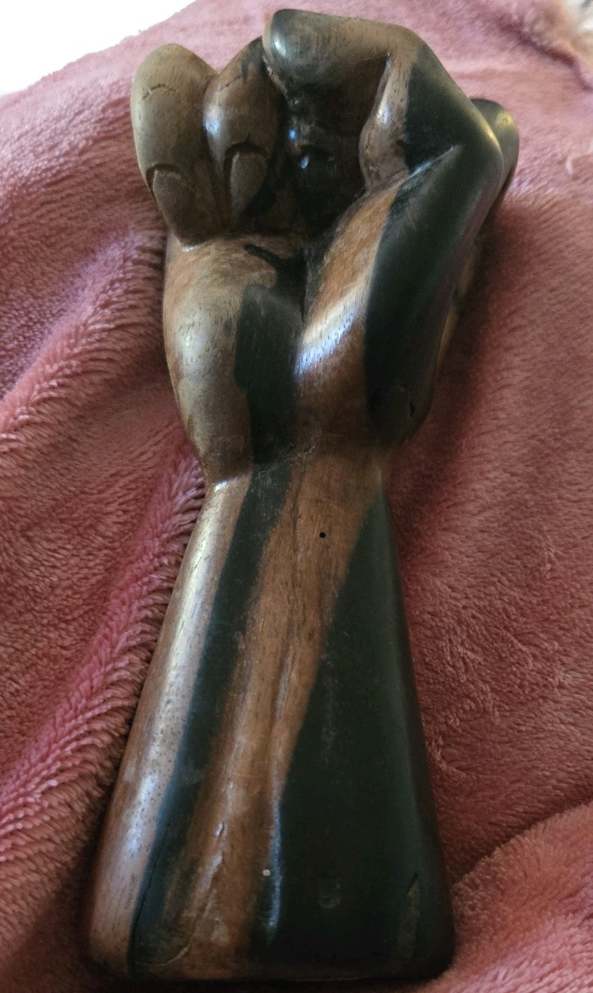 VTG African Hand Carved Solid Wood BLACK POWER Fist Statue 7" Folk Art MCM DECOR VTG African Hand Carved Solid Wood BLACK POWER Fist Statue 7" Folk Art MCM DECOR