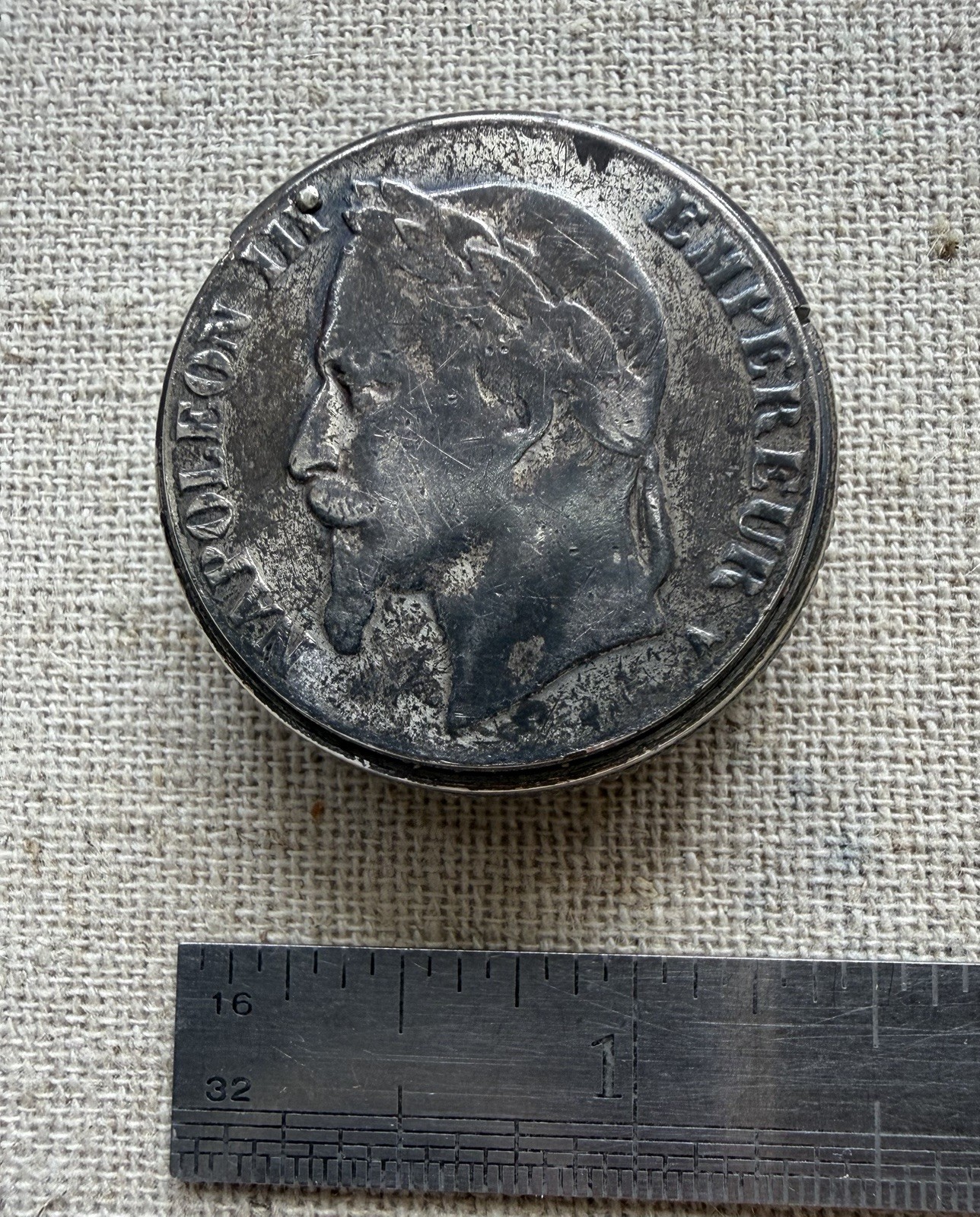 Antique c1870 Napoleon III St George Dragon Coin Vesta Case Match Safe Striker Antique c1870 Napoleon III St George Dragon Coin Vesta Case Match Safe Striker