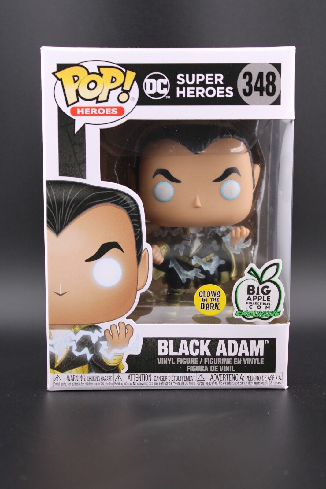 BLACK ADAM GLOW ITD - DC SUPER HEROES #348 BIGAPPLECOLLECTIBLES.COM EXCLUSIVE