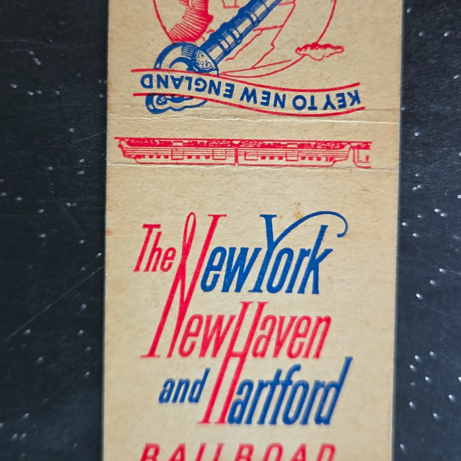 vintage New Haven and Hartford Railroad Key to New England matchbook cover vintage New Haven and Hartford Railroad Key to New England matchbook cover