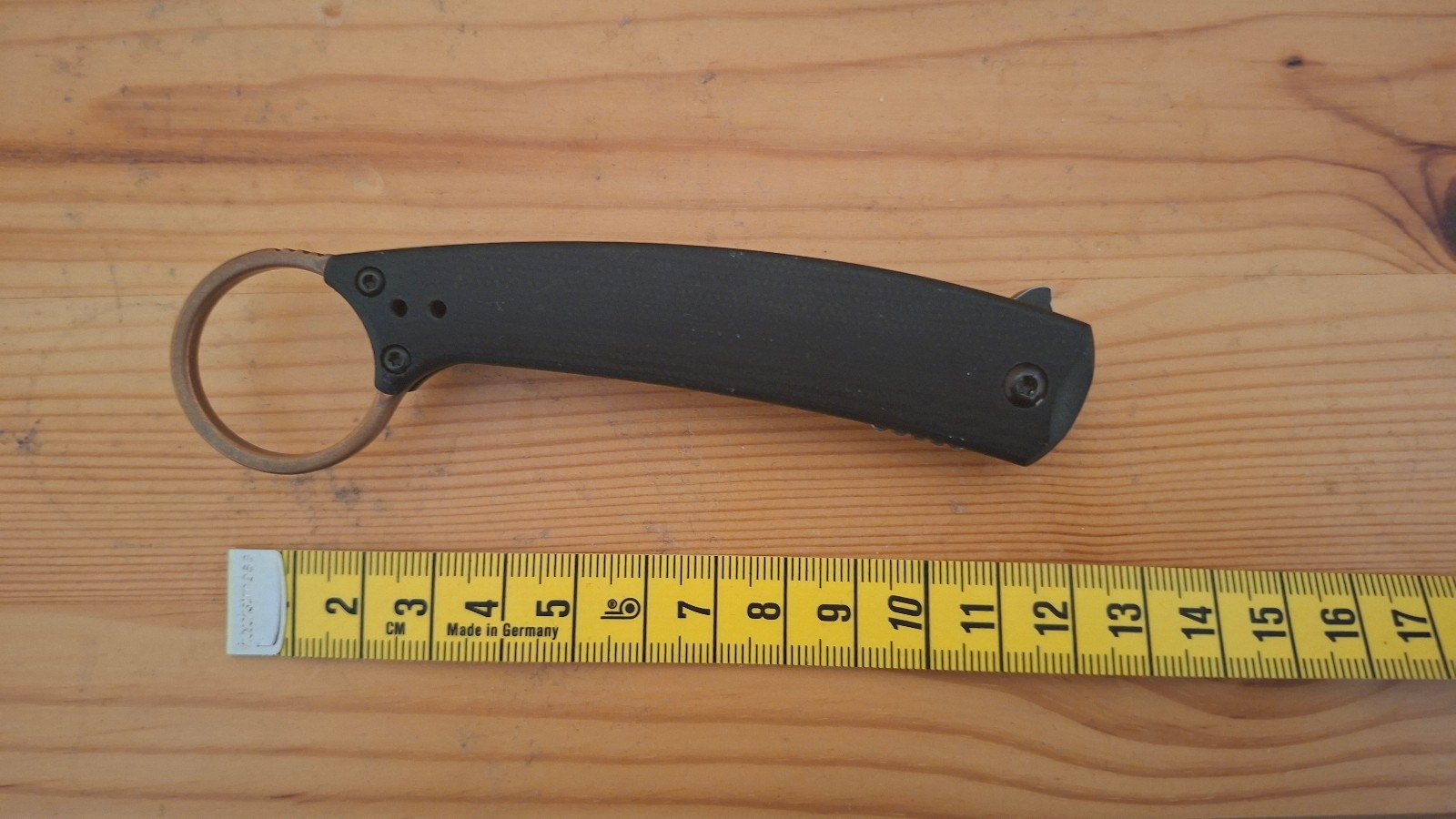 CRKT Ibi pocket knife discontinued edc copper ring g10 karambit