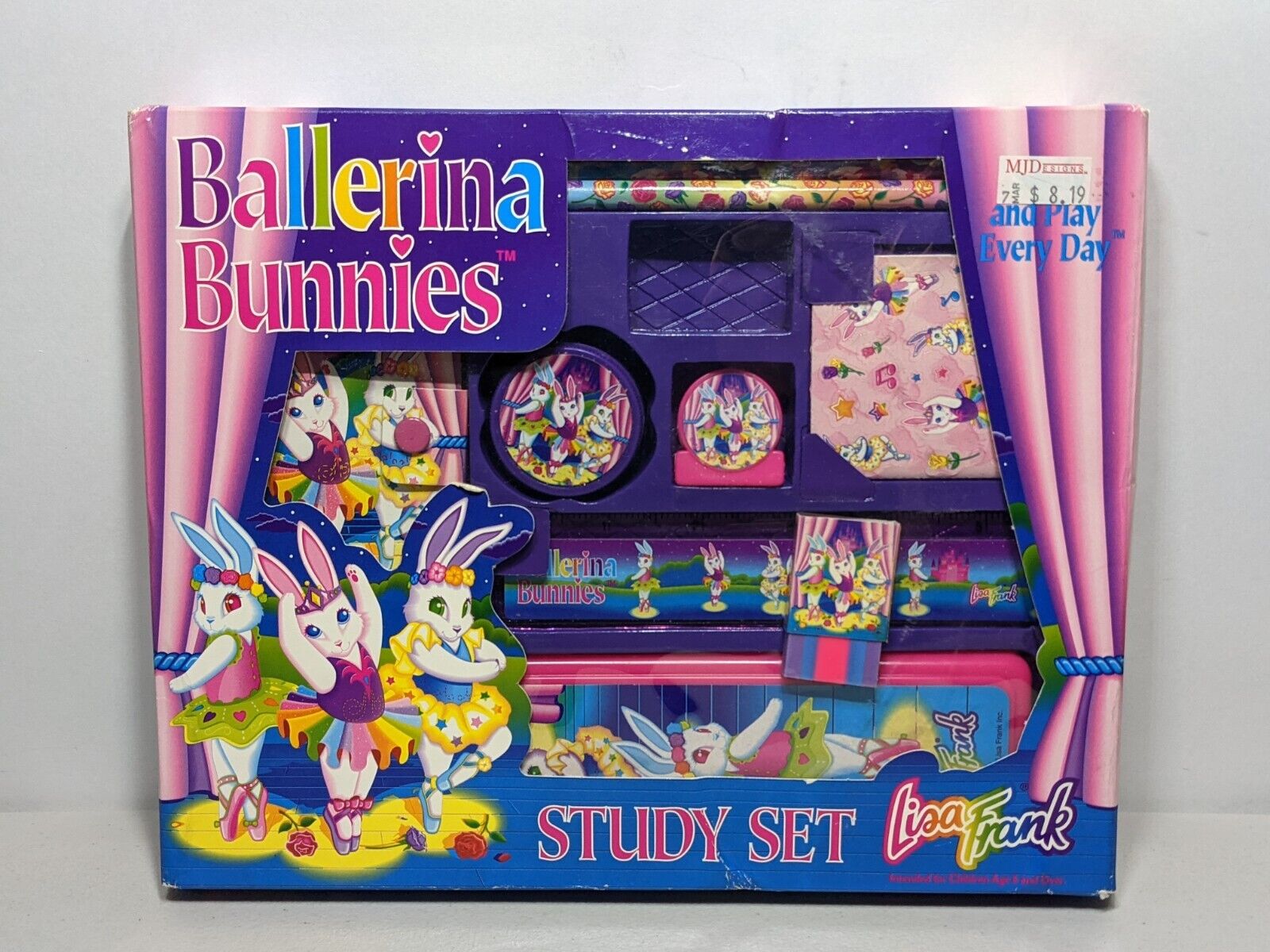 NOS Vintage Lisa Frank Ballerina Bunnies Study Set - School Supplies (READ)