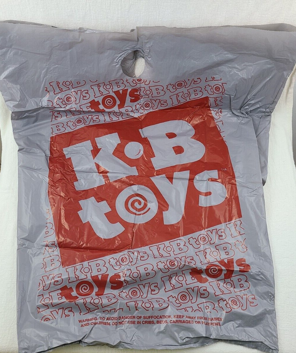 Vintage Kay Bee Toy Store KB Toys Plastic Shopping Bag 33” x 22” Advertising Vintage Kay Bee Toy Store KB Toys Plastic Shopping Bag 33” x 22” Advertising