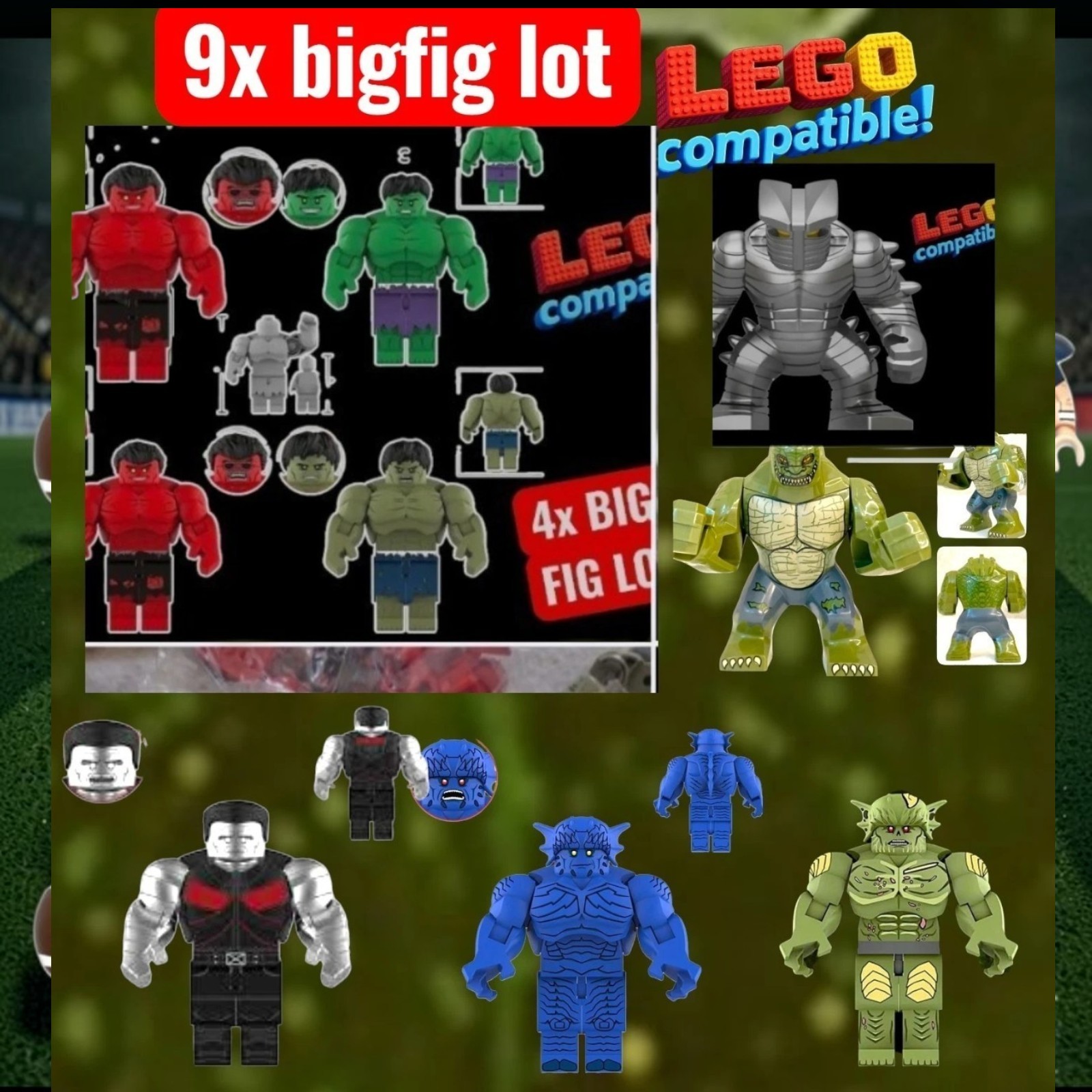 New 9x Lot Red Hulk COLOSSUS A-BOMB Marvel Custom Big Figures figure Bigfig DC New 9x Lot Red Hulk COLOSSUS A-BOMB Marvel Custom Big Figures figure Bigfig DC