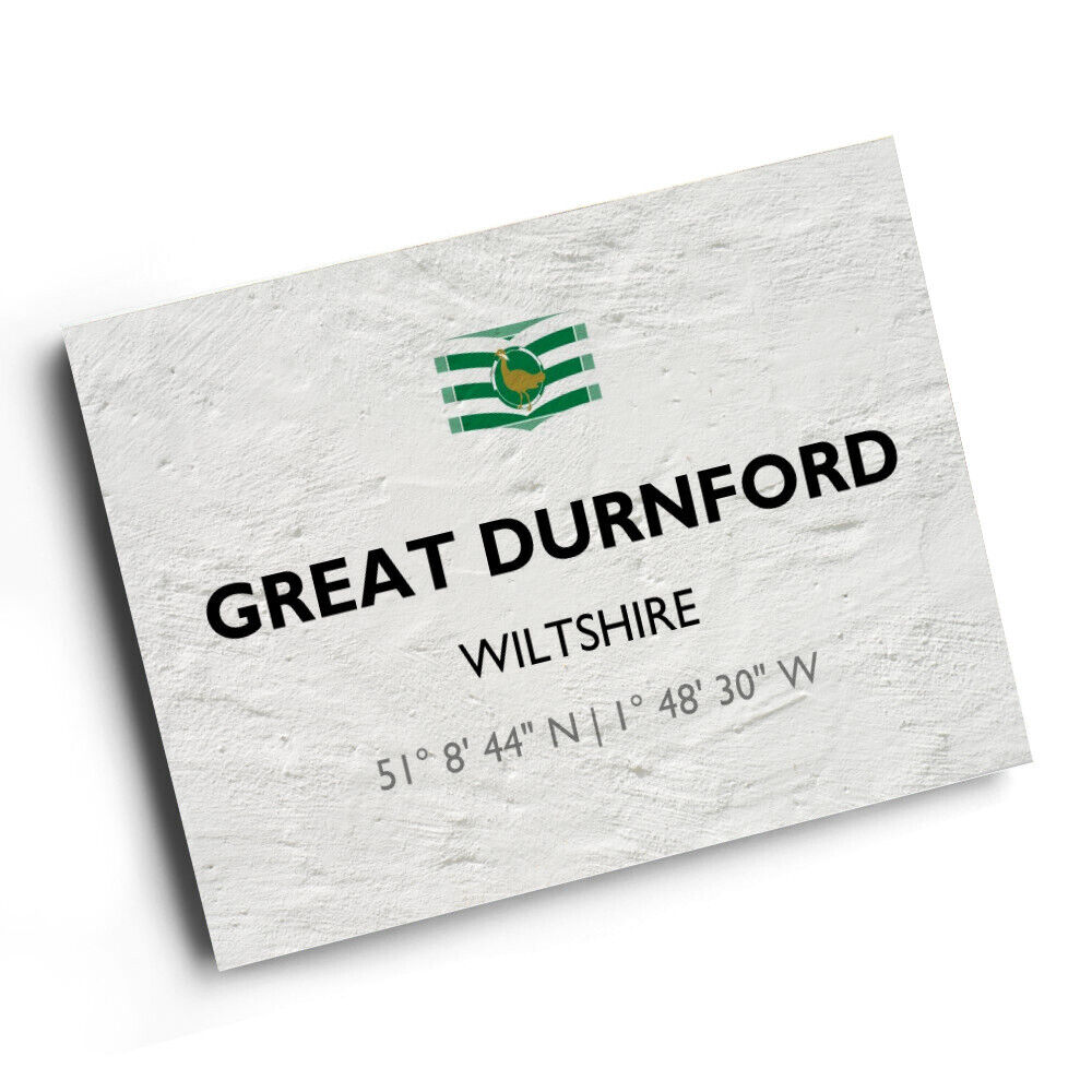 A3 PRINT - Great Durnford, Wiltshire - Lat/Long SU1338