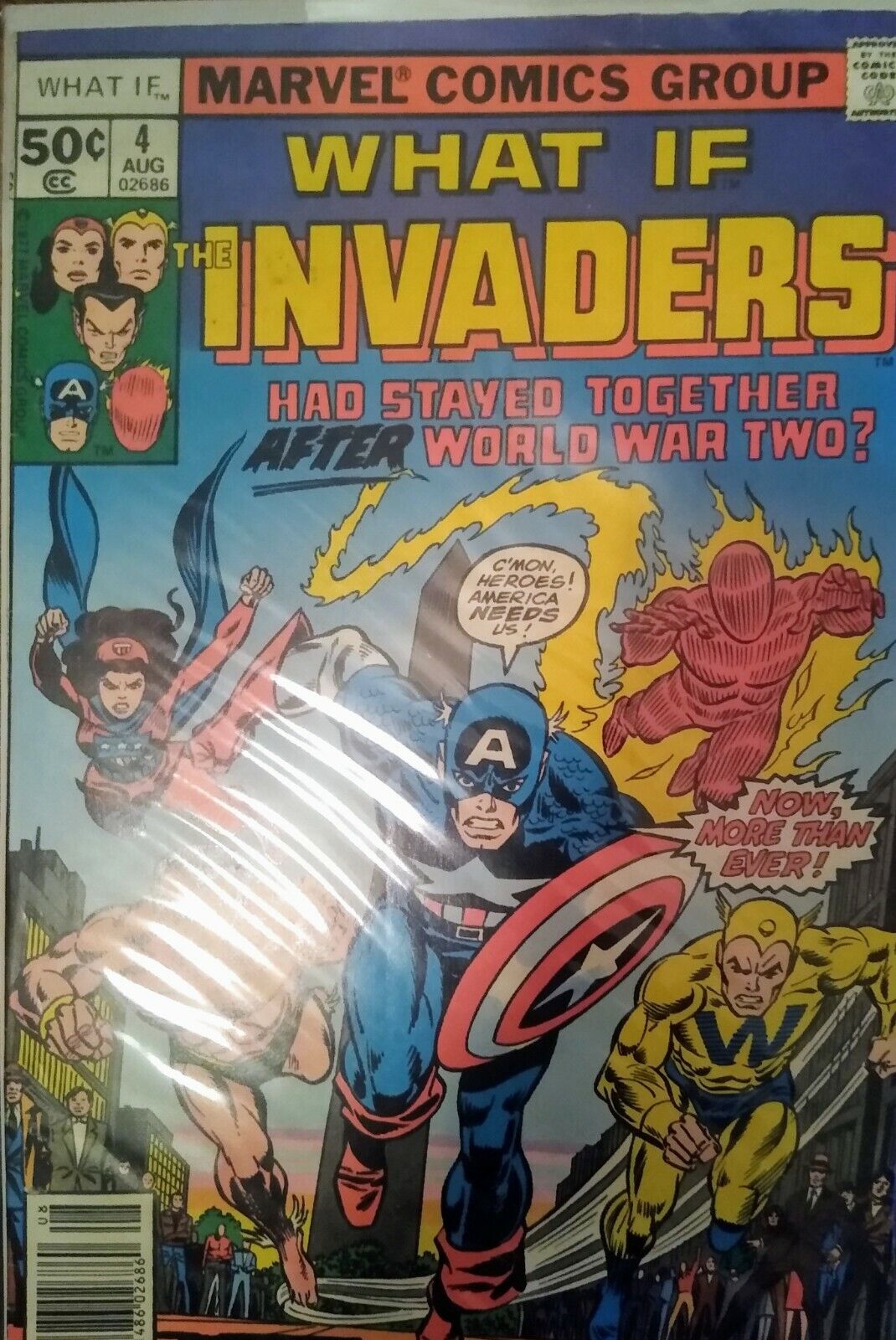 What If Vol. 1 # 4 Marvel Comics 1977 What If the Invaders Had Stayed Together..