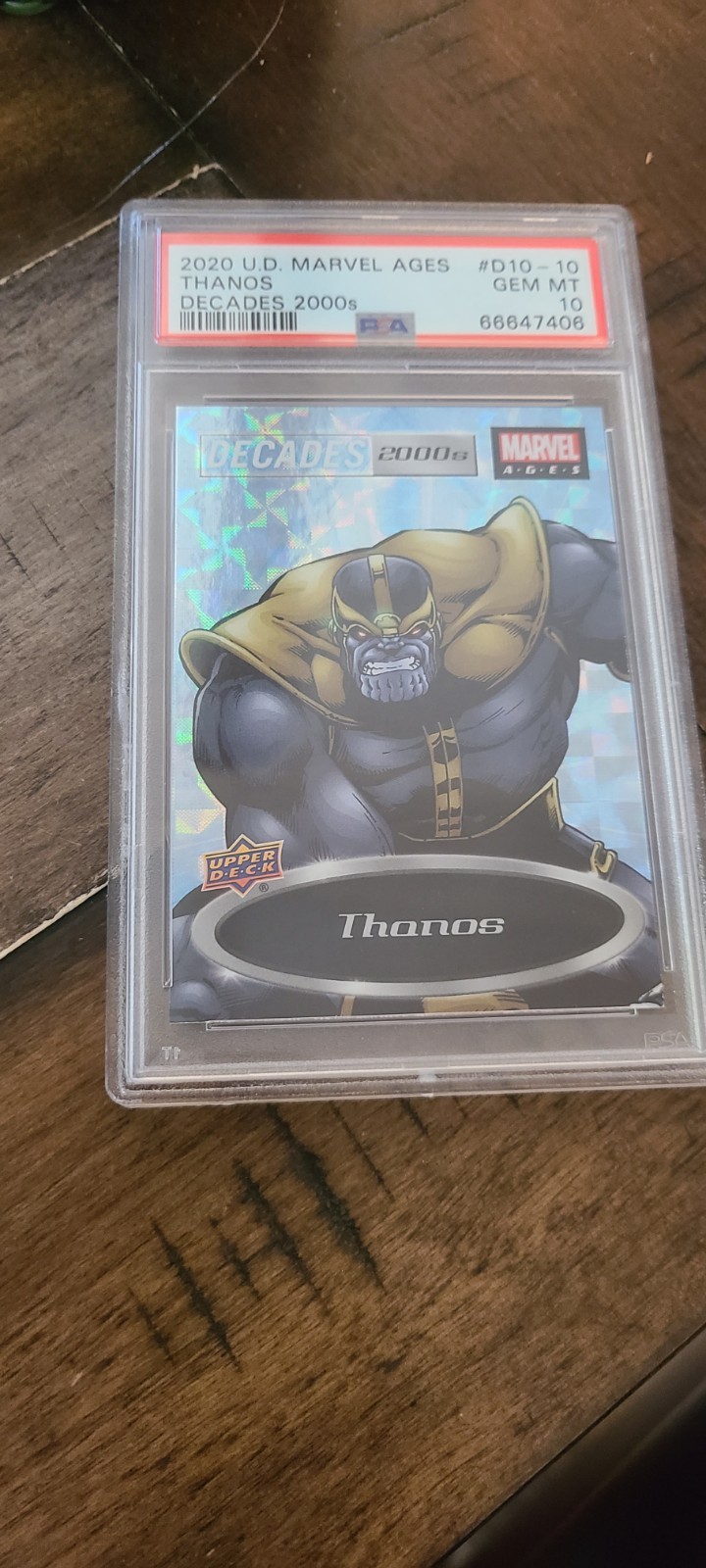 2020 UD Marvel Ages Thanos #D10-10 PSA graded