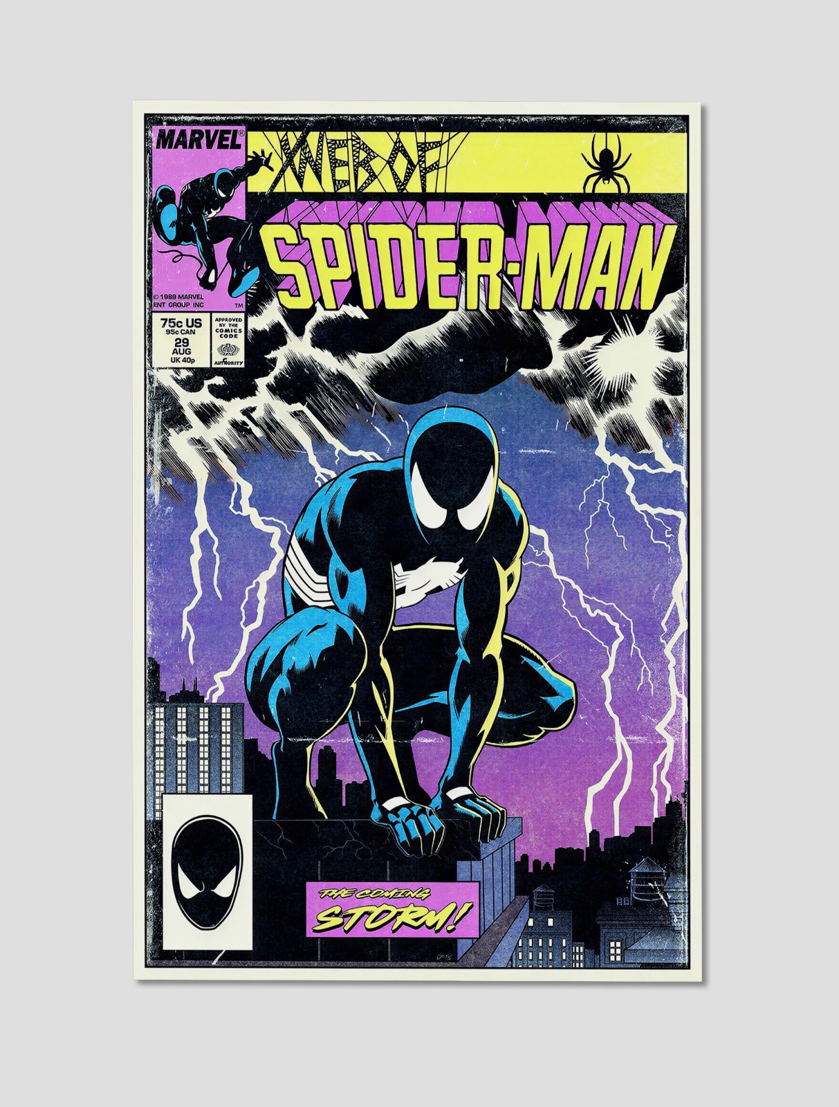 Web of Spider-Man Black Suit Symbiote Premium Giclee Print Poster 11x17 Wall Art Web of Spider-Man Black Suit Symbiote Premium Giclee Print Poster 11x17 Wall Art