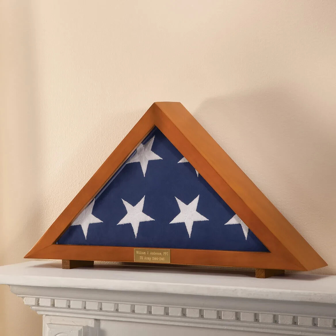 Memorial Burial Flag Display Case with Free PERSONALIZED Plaque Military Memorial Burial Flag Display Case with Free PERSONALIZED Plaque Military