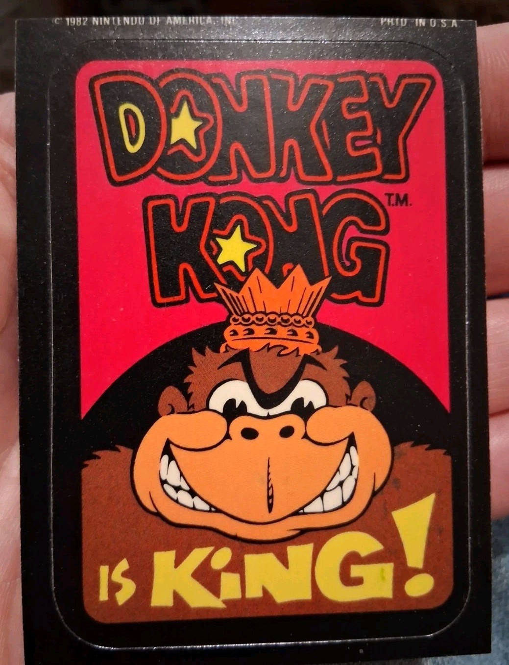 vintage 1982 Donkey Kong Is King Sticker Card Higher Grade vintage 1982 Donkey Kong Is King Sticker Card Higher Grade
