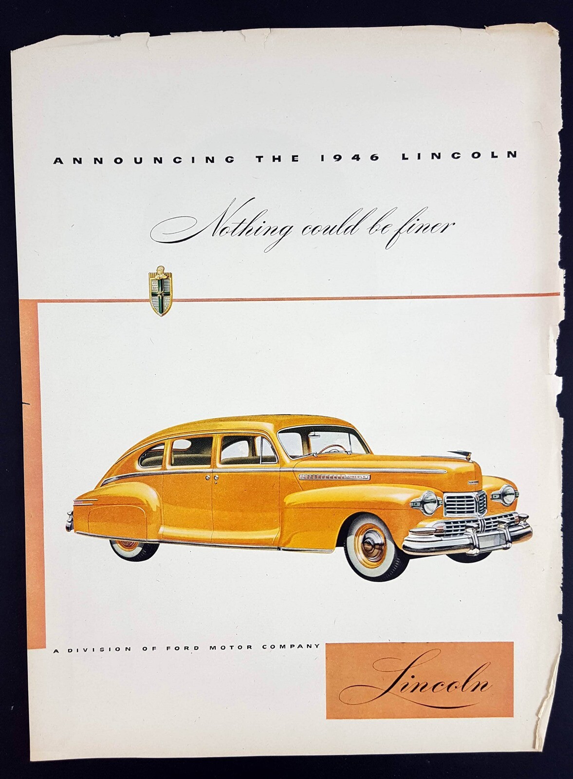 1946 Lincoln Magazine Print Ad Nothing Could Be Finer 1946 Lincoln Magazine Print Ad Nothing Could Be Finer