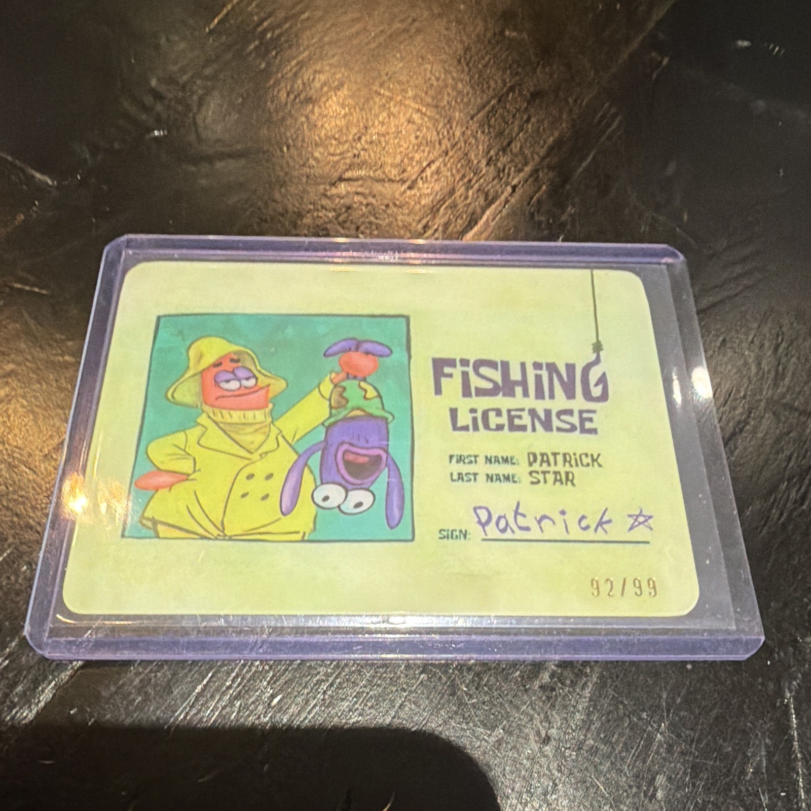 Topps SpongeBob SquarePants Patrick Star Fishing License Auto 92/99