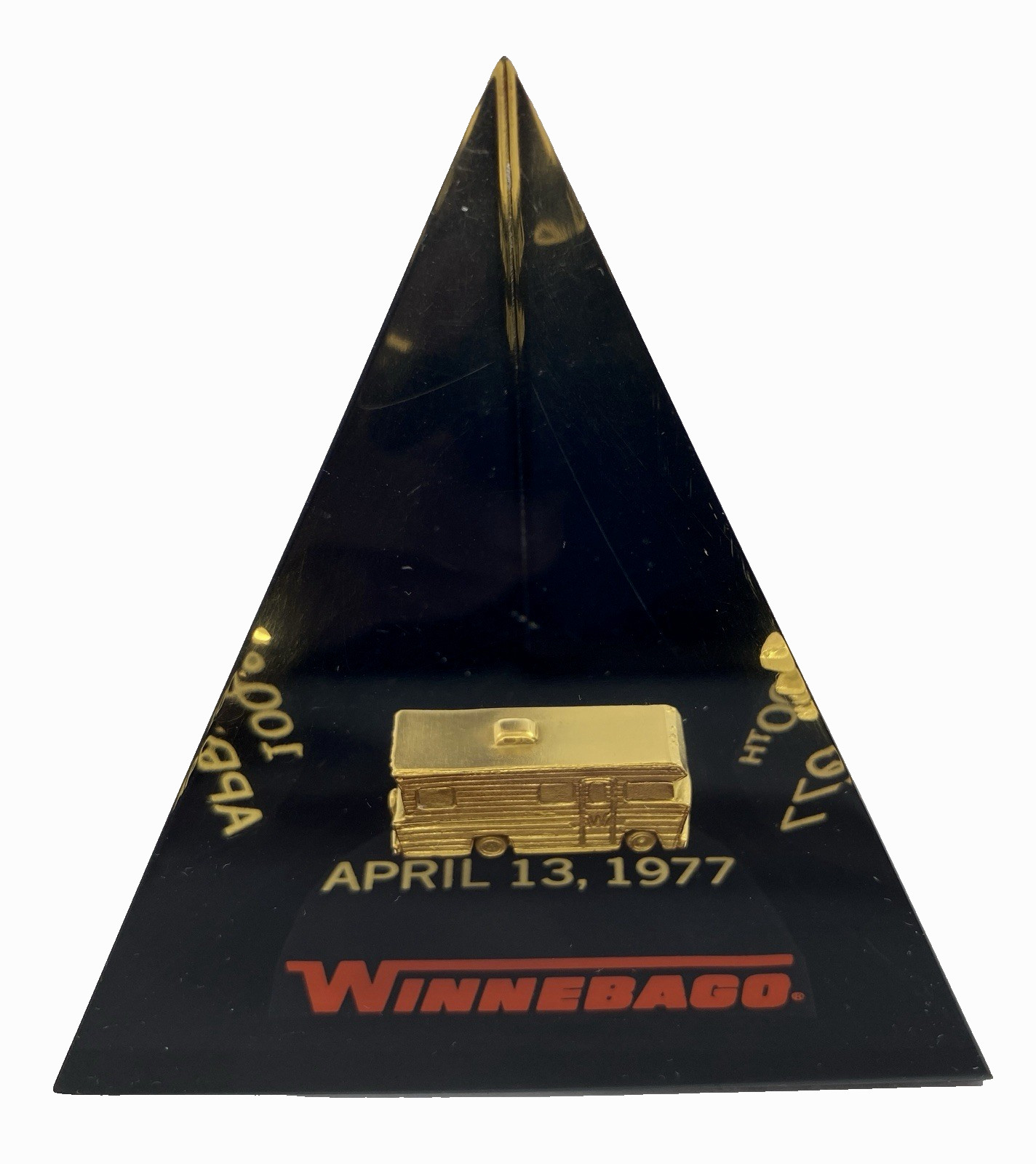 Rare Vintage Winnebago RV Collector Acrylic Paperweight Camper 100,000th Sold Rare Vintage Winnebago RV Collector Acrylic Paperweight Camper 100,000th Sold