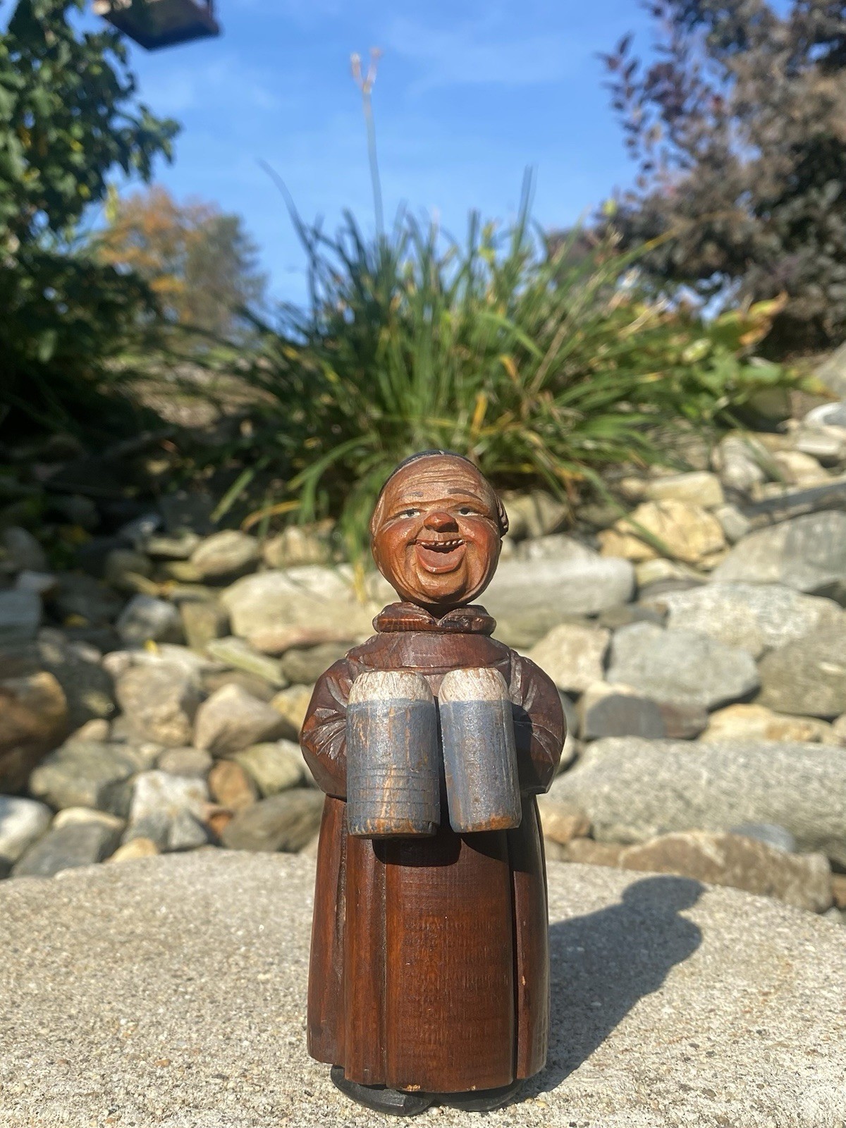 Antique Anri Hand Carved Painted Wood Corkscrew Bottle Opener Full Figure Monk Antique Anri Hand Carved Painted Wood Corkscrew Bottle Opener Full Figure Monk