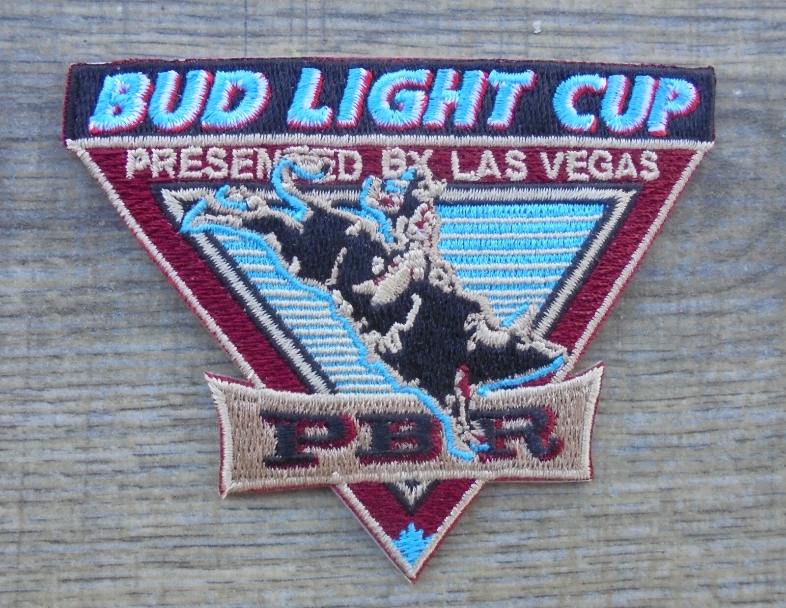BUD LIGHT CUP "PBR" PRESENTED BY LAS VEGAS IRON ON PATCH 3.75 BY 3"