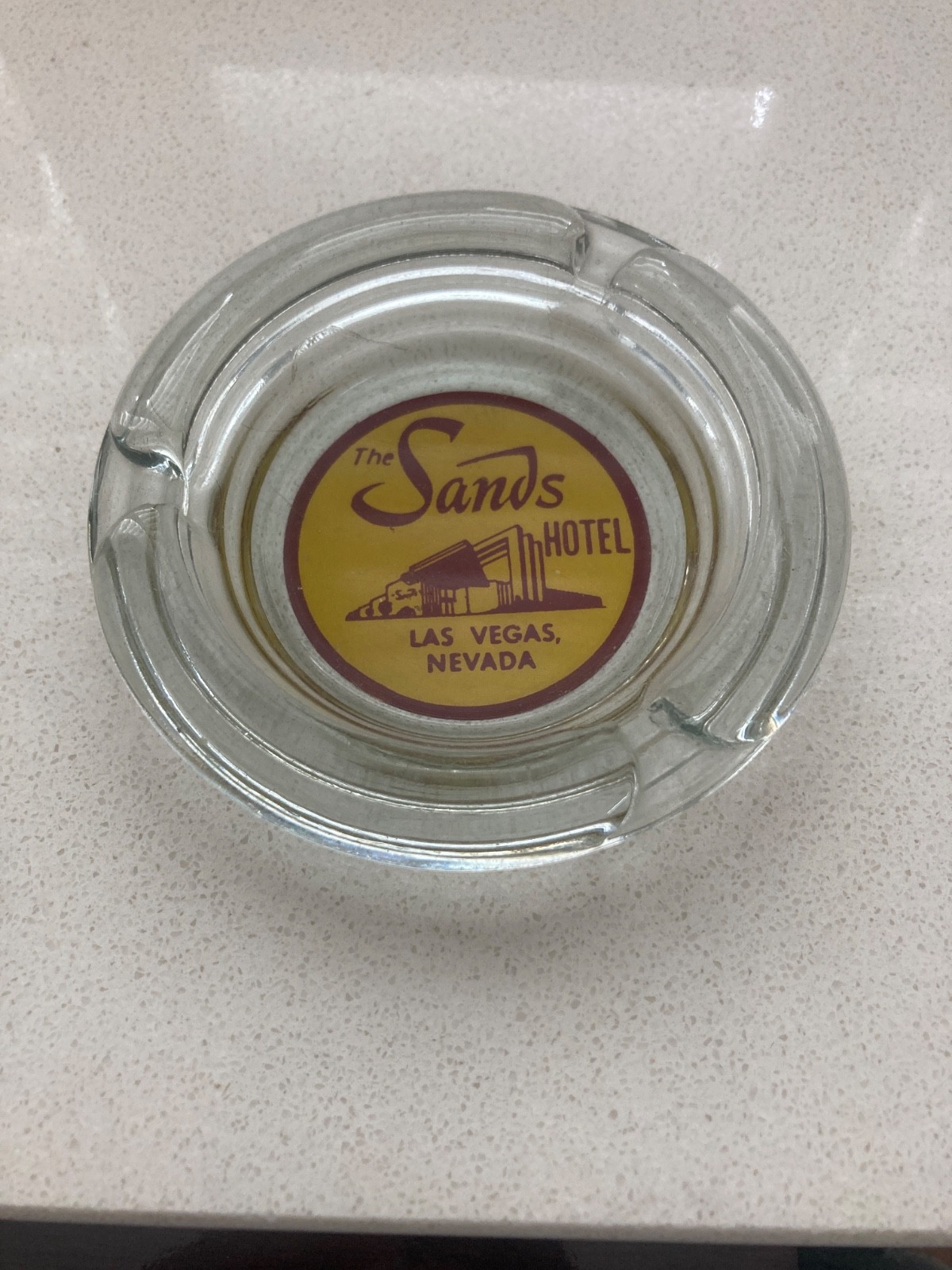 Vintage 1950's The Sand's Hotel Las Vegas Nevada Glass Casino Ashtray