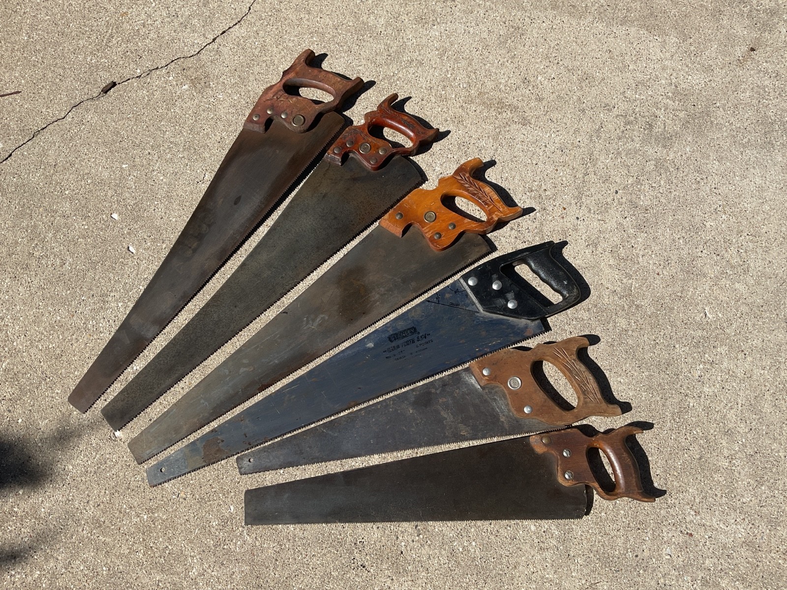 6 Vintage Cross Cut Hand Saws DISSTON, STANLEY, TRUE VALUE, SUPERIOR, & ? 6 Vintage Cross Cut Hand Saws DISSTON, STANLEY, TRUE VALUE, SUPERIOR, & ?