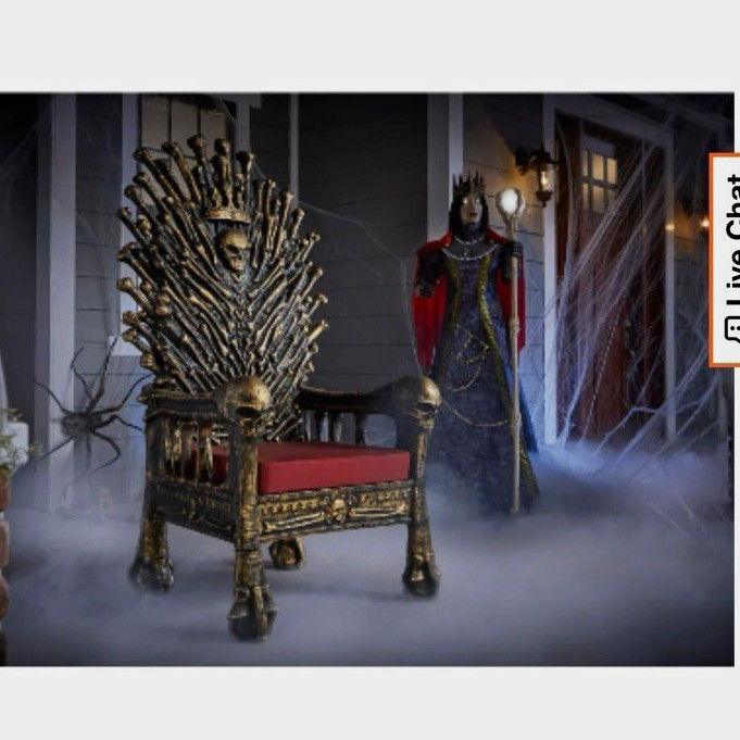 Home Accents Holiday 5 ft Halloween Decorative Bone Throne Chair Black/Red Home Accents Holiday 5 ft Halloween Decorative Bone Throne Chair Black/Red