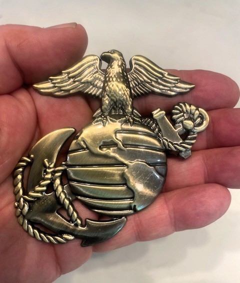 US Marine Corps USMC Metal Car Emblem -Eagle & Globe - Bronze - US Marine Corps USMC Metal Car Emblem -Eagle & Globe - Bronze -