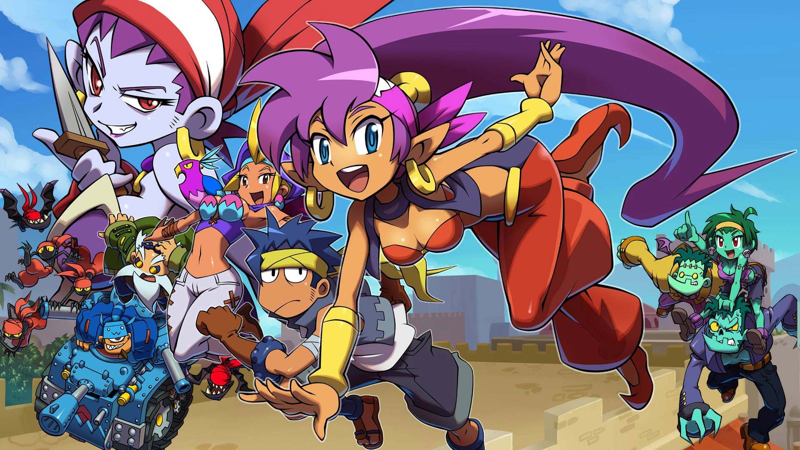 Shantae and the Pirates Curse Risky Boots Sky characters tank 11x17 Poster Shantae and the Pirates Curse Risky Boots Sky characters tank 11x17 Poster