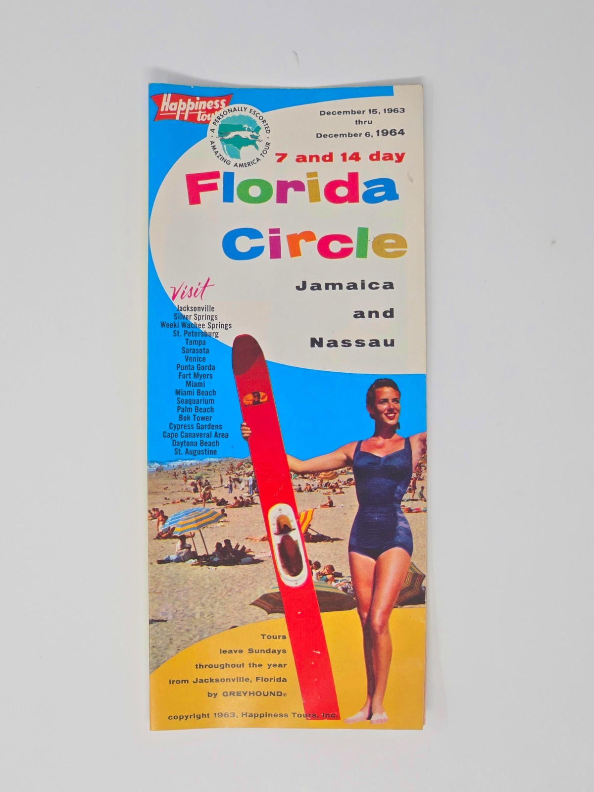 Vintage 1963-64Florida Circle Travel Brochure Greyhound Jamaica Nassau Vintage 1963-64Florida Circle Travel Brochure Greyhound Jamaica Nassau