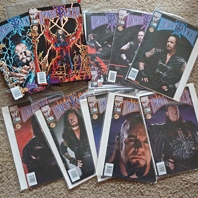 WWF/WWE Undertaker Chaos Comic Lot, w/ signed issue #1 & CoA, wrestlemania WWF/WWE Undertaker Chaos Comic Lot, w/ signed issue #1 & CoA, wrestlemania