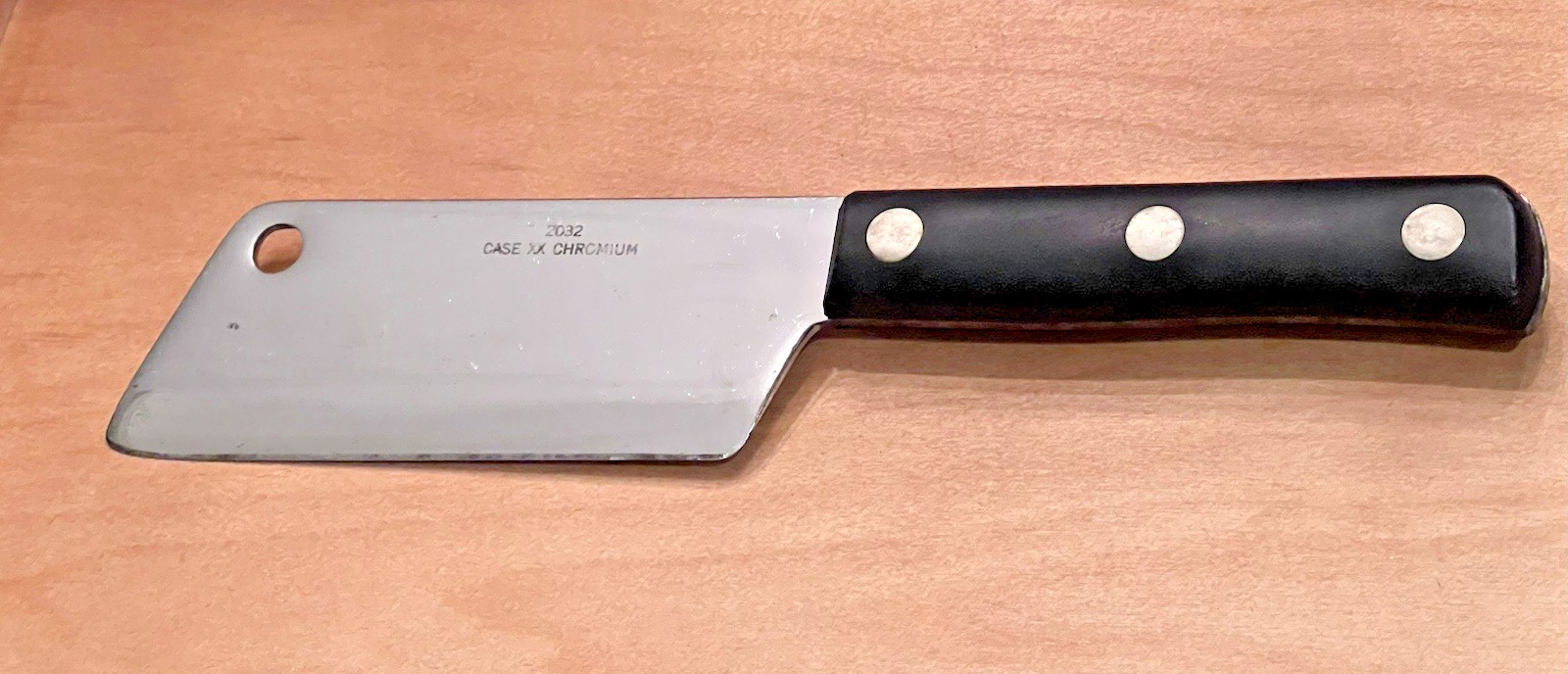 Vintage Case XX 2032 Chromium Cleaver Knife Full Tang USA Vintage Case XX 2032 Chromium Cleaver Knife Full Tang USA