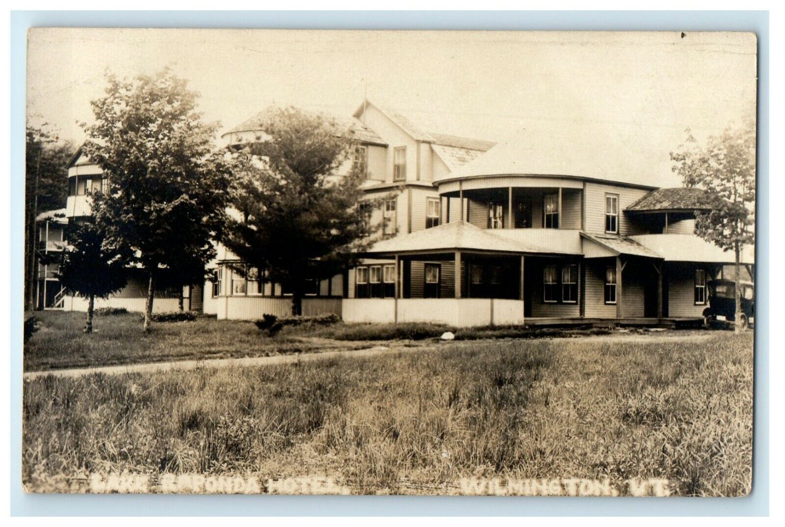 1923 Lake Raponda Hotel Wilmington Vermont VT RPPC Photo Vintage Postcard