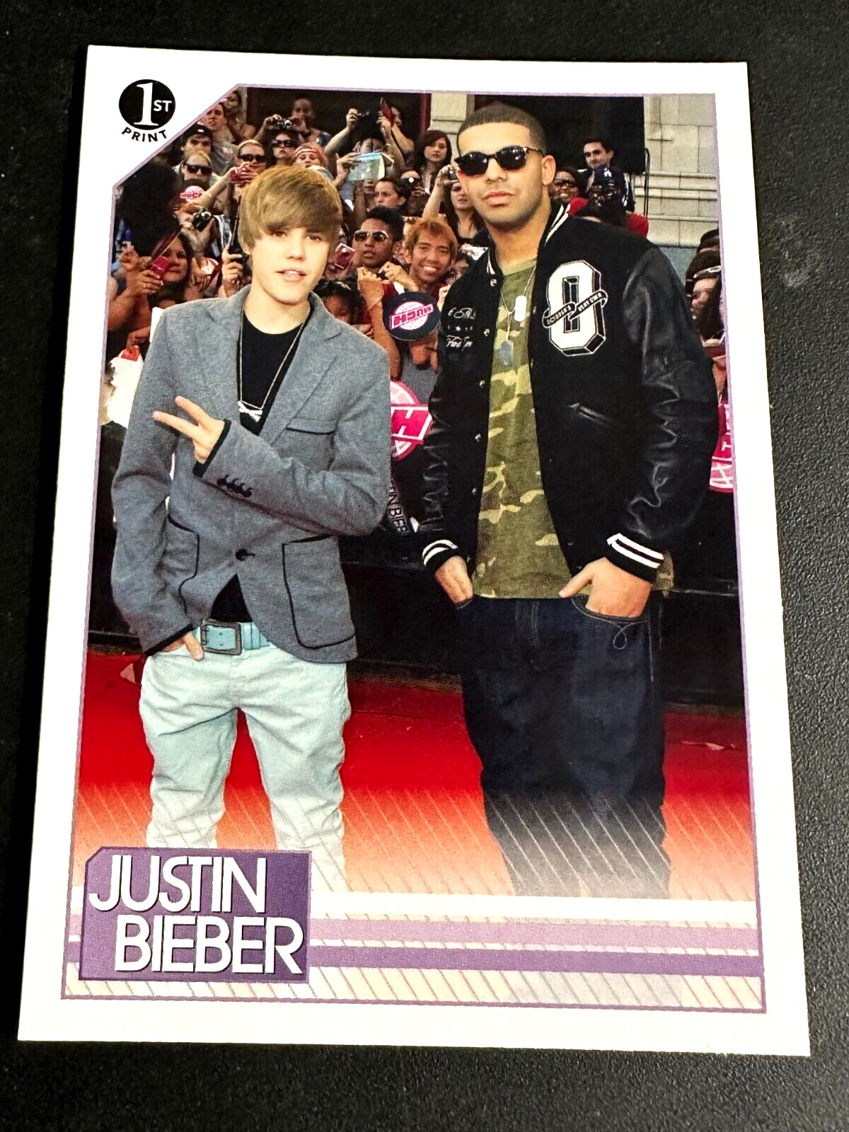 Drake With Justin Bieber 2010 Panini First Print Rookie RC Trading Card #145