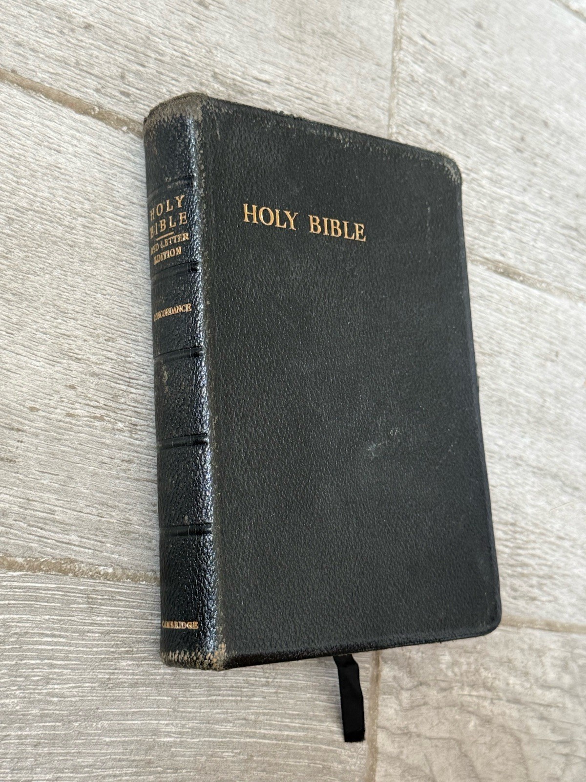 ✝️ VINTAGE Cambridge Cameo Bible French Morocco Red Letter Edition India Paper