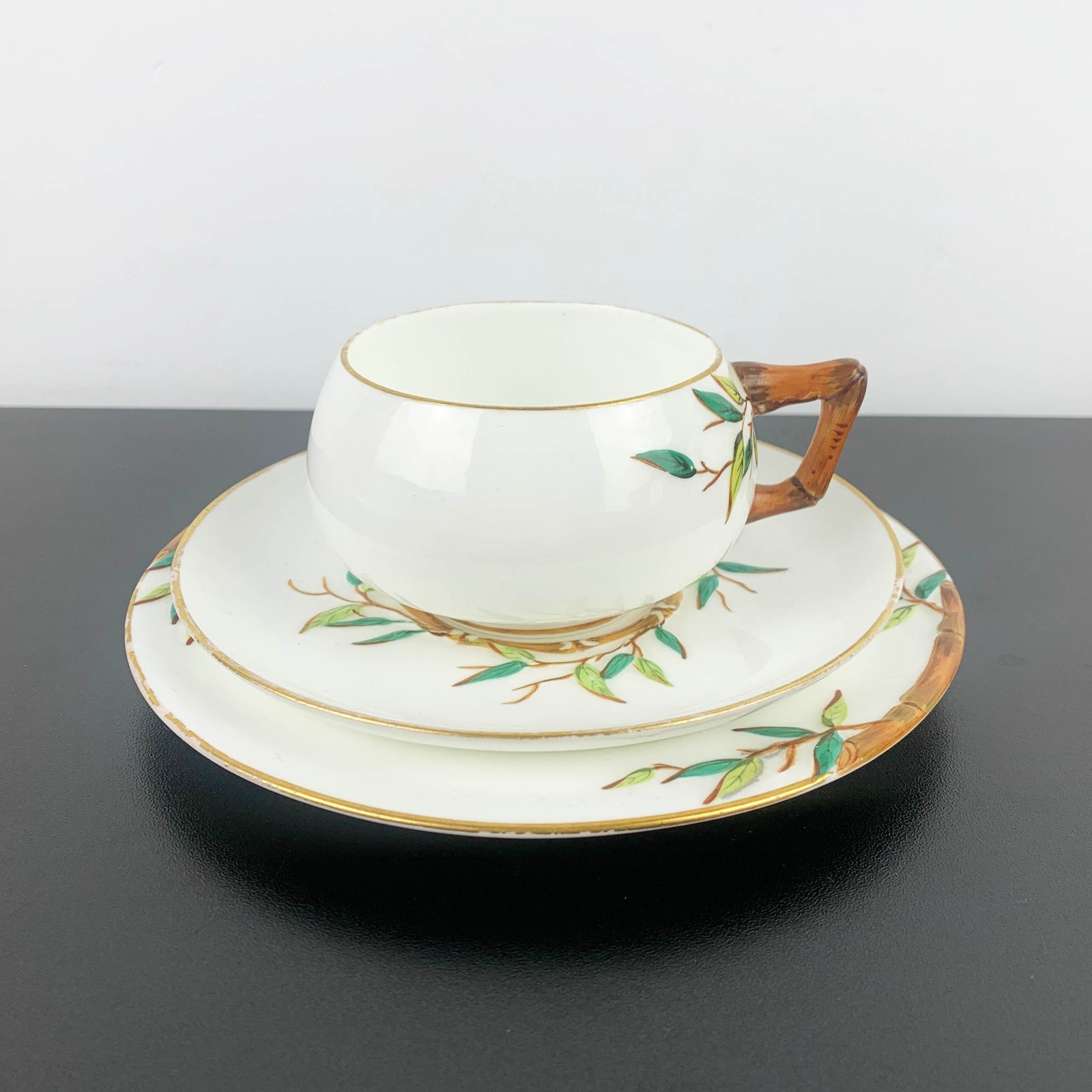 Antique Brown-Westhead Moore Rare Bamboo Pattern Trio: Aesthetic Movement Cup Antique Brown-Westhead Moore Rare Bamboo Pattern Trio: Aesthetic Movement Cup