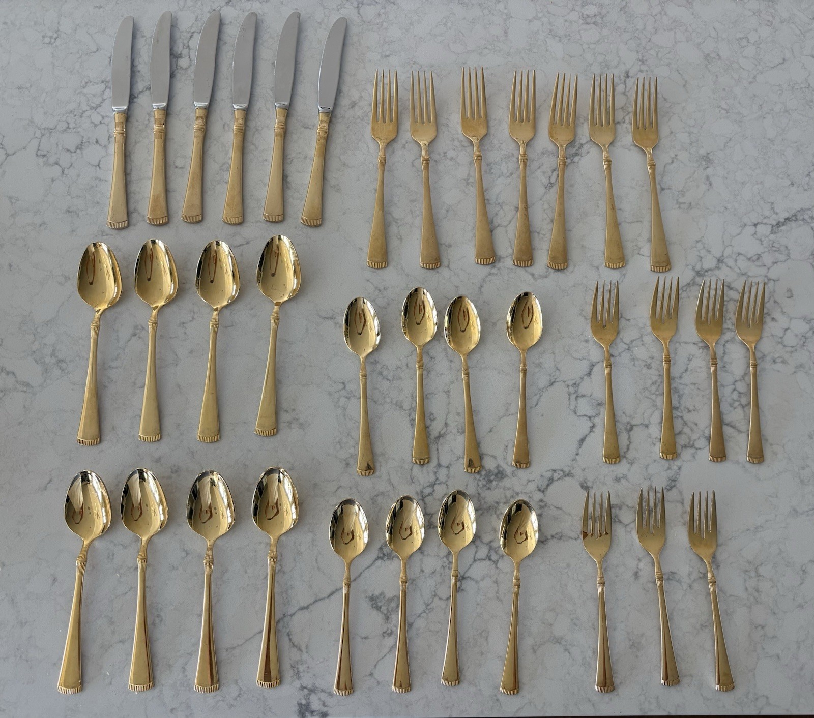 VTG Oxford Hall Gold-plated Flatware 36 Piece Lot Forks Spoons Knives VTG Oxford Hall Gold-plated Flatware 36 Piece Lot Forks Spoons Knives